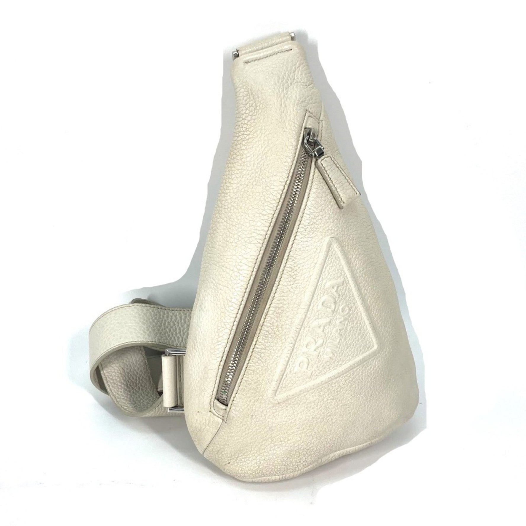 PRADA 2VZ098 triangle logo triangle logo shoulder bag body bag Off White White