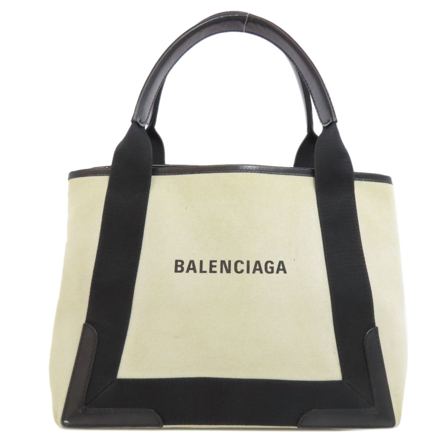 Balenciaga Navy Cabas Handbag Canvas Women's