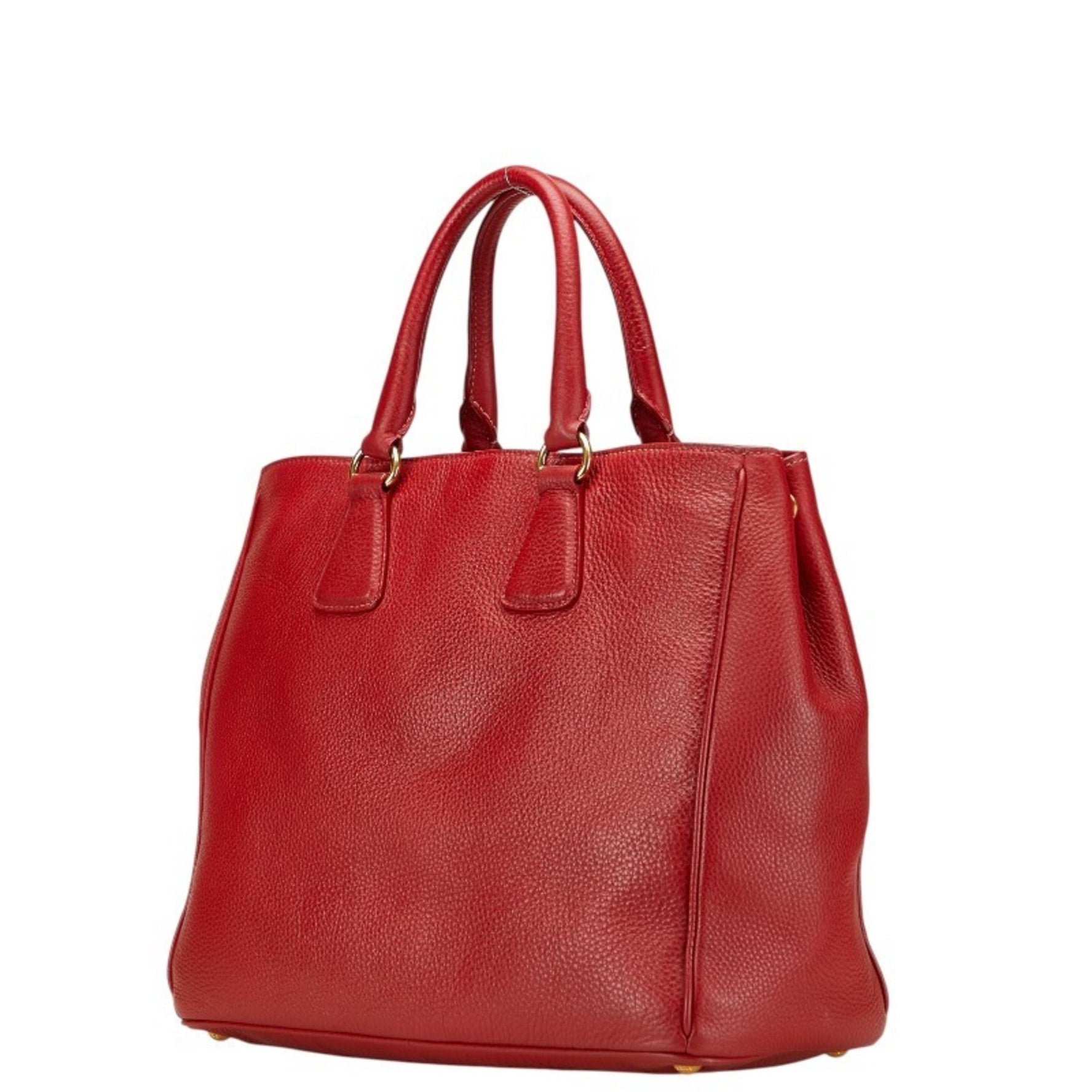 Prada Red Leather Tote Bag