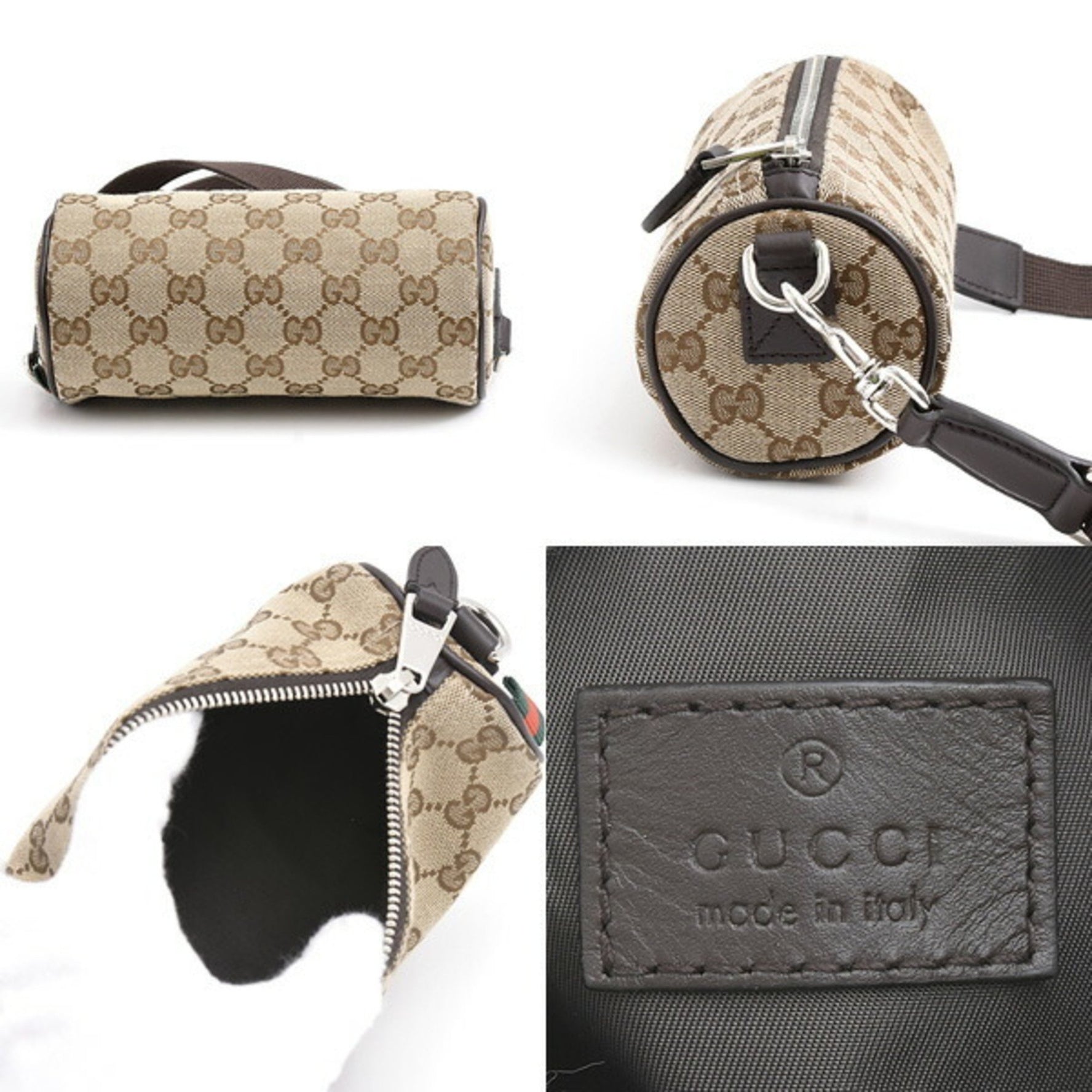 Gucci GG Canvas Mini Cylinder Shoulder Bag, Beige, Men's/Women's