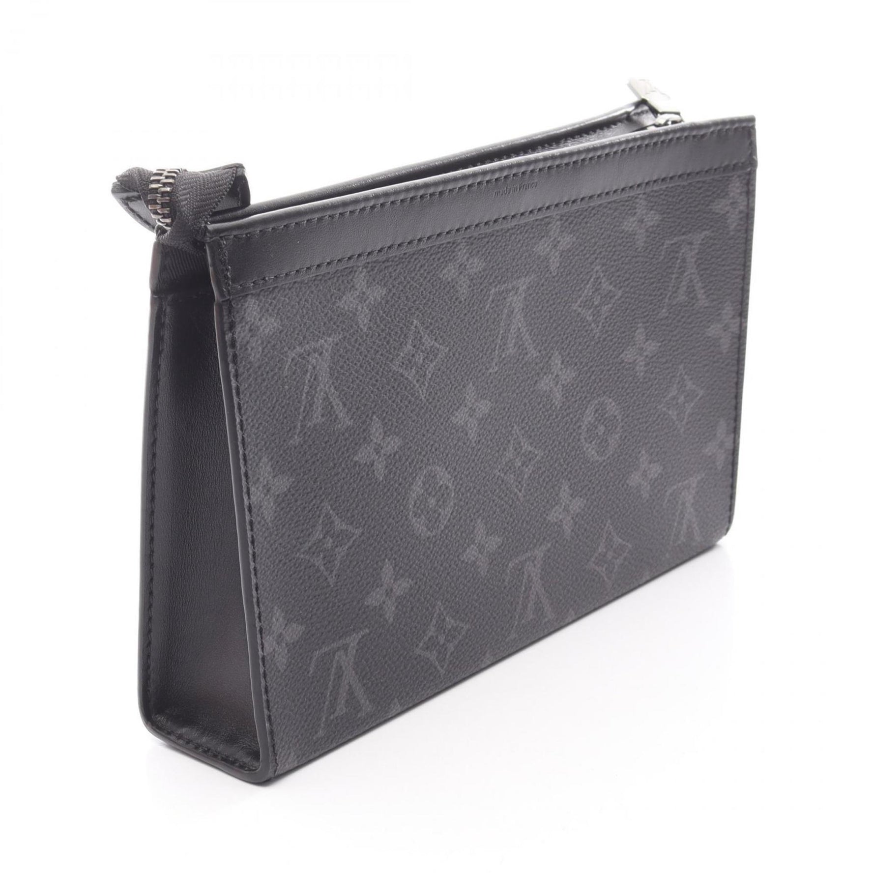Louis Vuitton Gaston Wearable Wallet Shoulder Bag in Coated Canvas Monogram Eclipse Reverse, Black and Gray