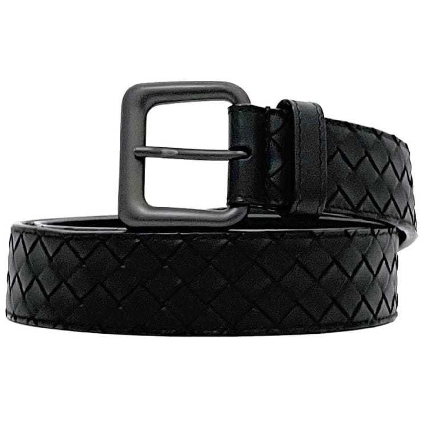 Bottega Veneta belt intrecciato, leather, BOTTEGA VENETA, waist square buckle, silver .