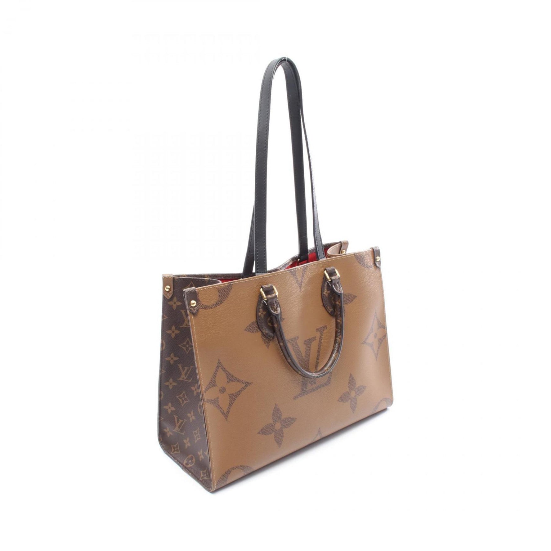 Louis Vuitton On the Go MM Tote Bag, PVC-Coated Canvas and Leather, Monogram Giant Reverse, Brown/Beige