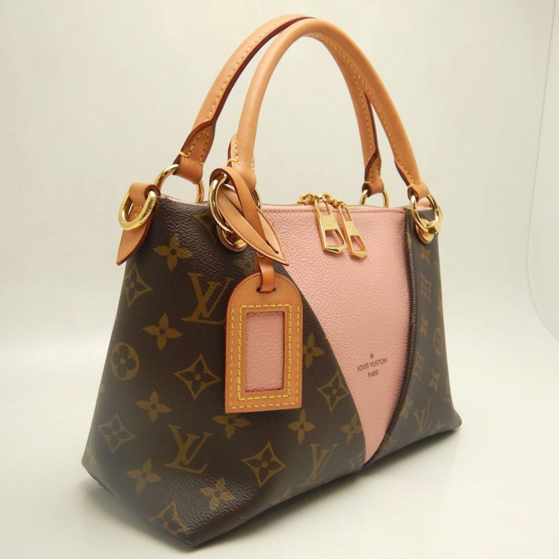 LOUIS VUITTON Monogram V Tote BB Handbag in Rose Poodle