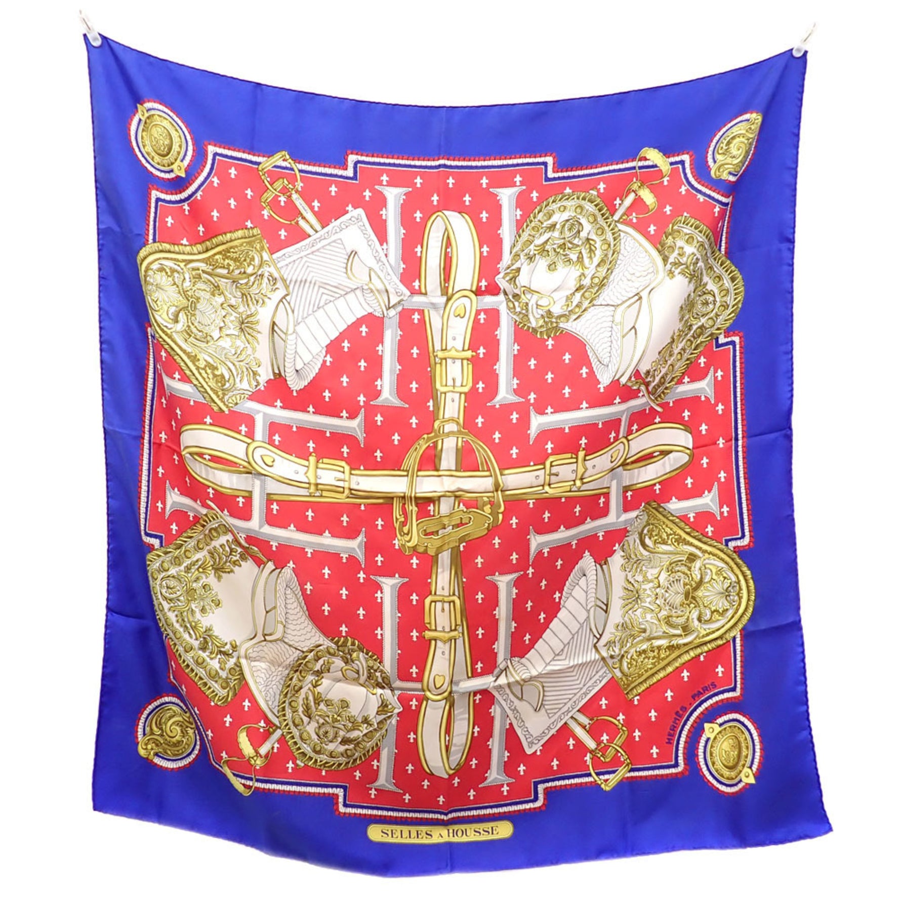 Hermes Scarf/Muffler Carré 90 Women's Multicolor Silk SELLES A HOUSSE Cover