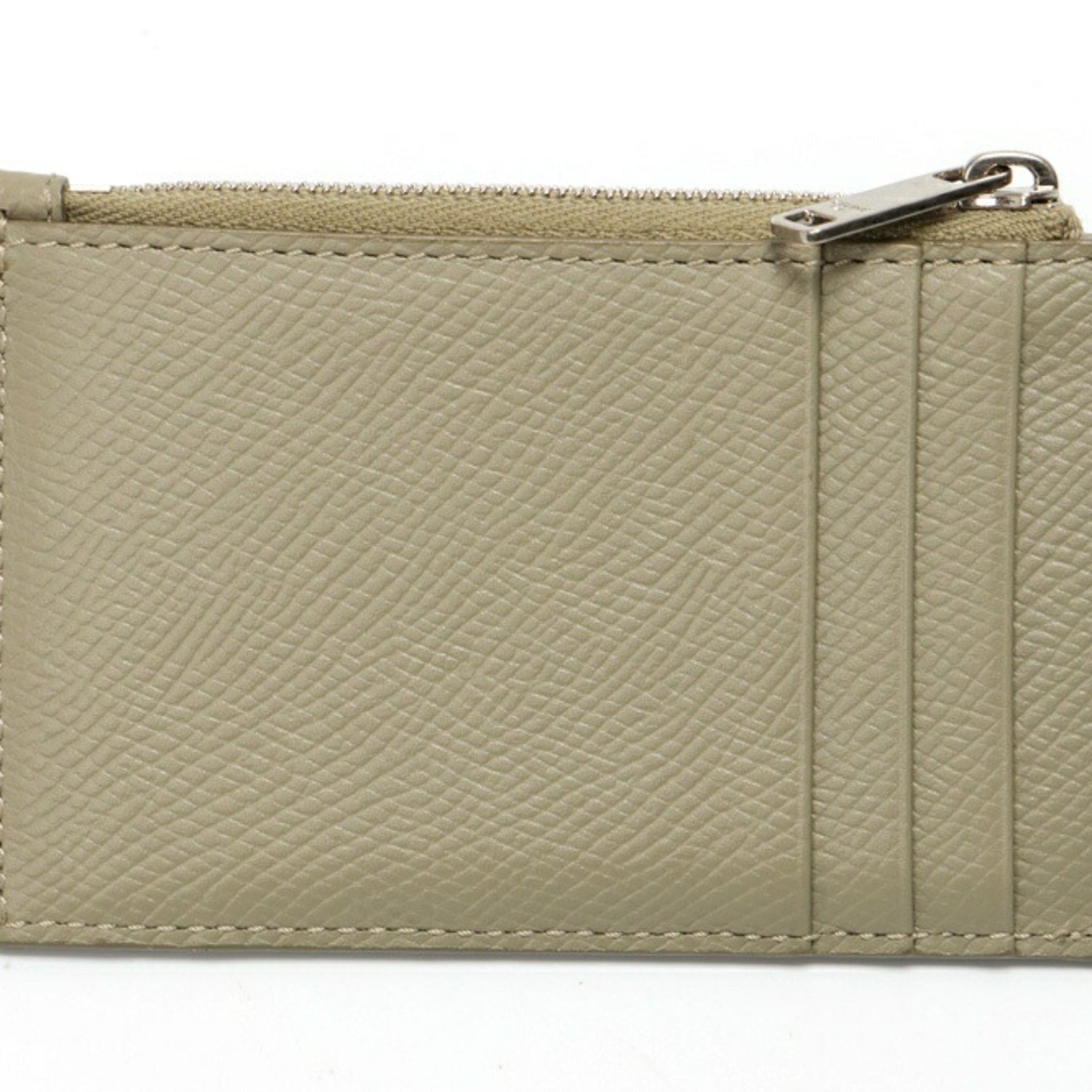 CELINE Zip Card Holder Coin Case Grained Calfskin