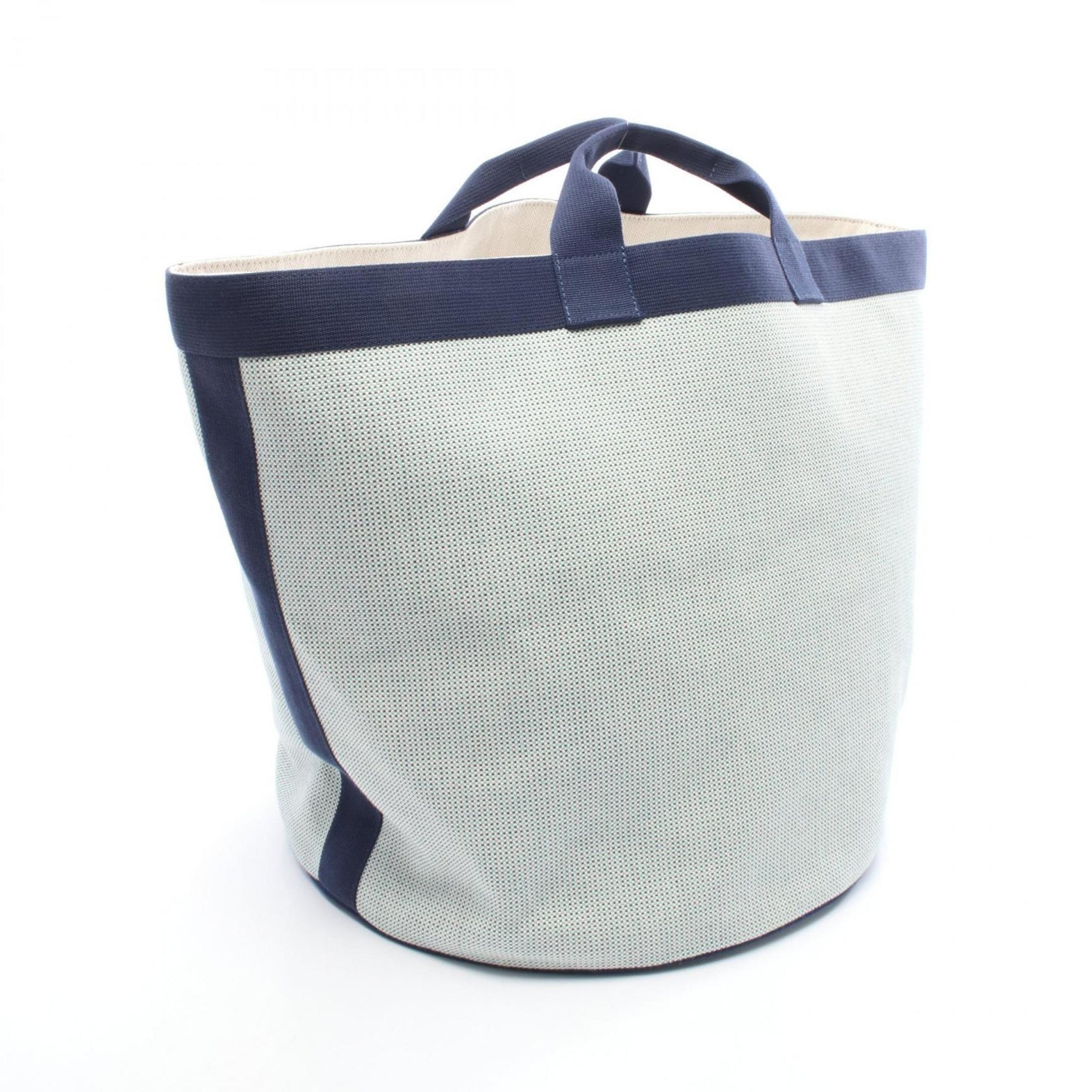 Hermes Hermès Basket Tote Bag, Canvas Toile H, Navy, Green, Beige