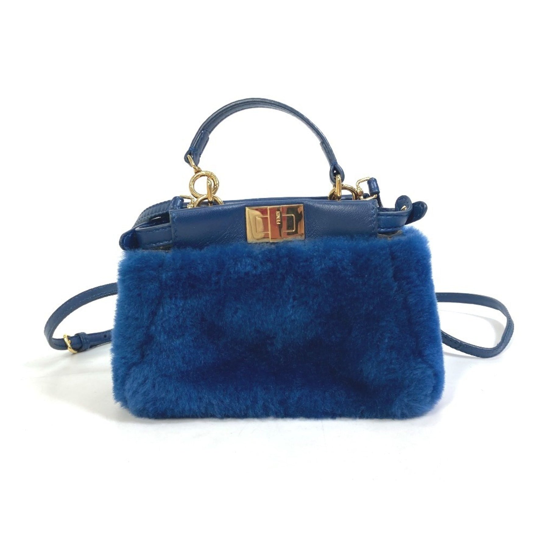 FENDI Micro Peekaboo Bag, Shoulder Bag/Handbag, Faux Fur/Leather