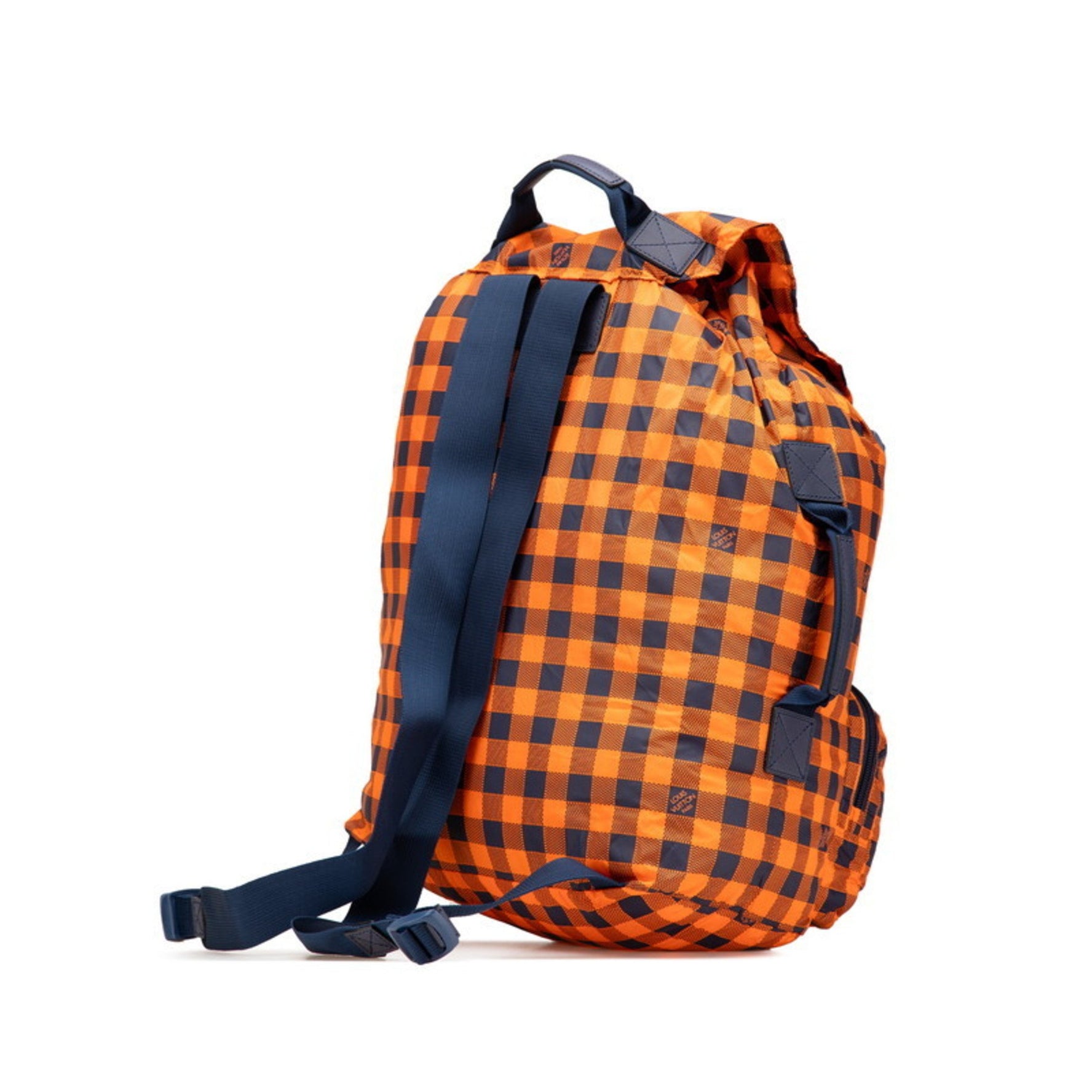 Louis Vuitton Damier Aventure Backpack Orange Navy Nylon Leather LOUIS VUITTON