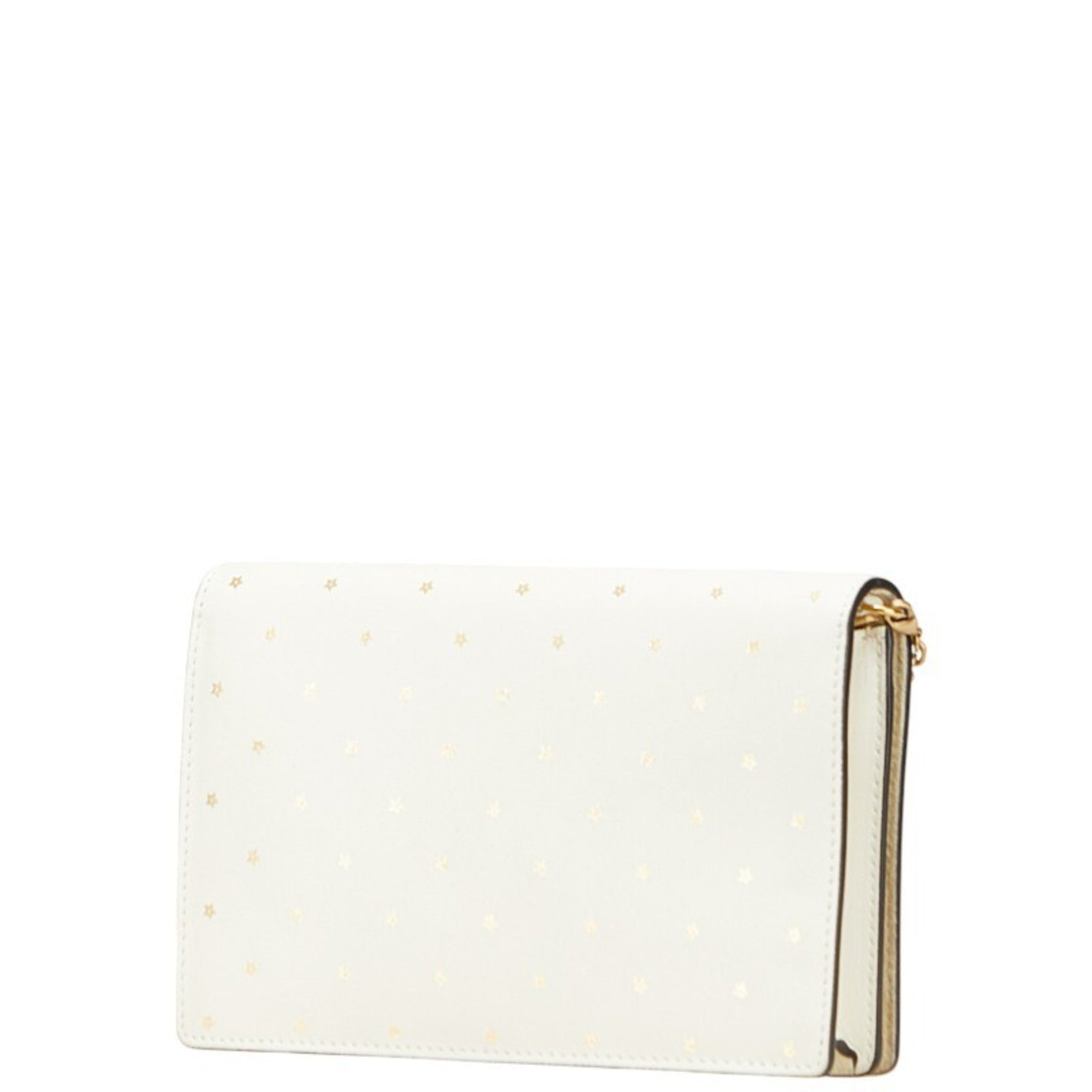 Christian Dior Dior CD logo star motif chain wallet shoulder bag in and gold leather .
