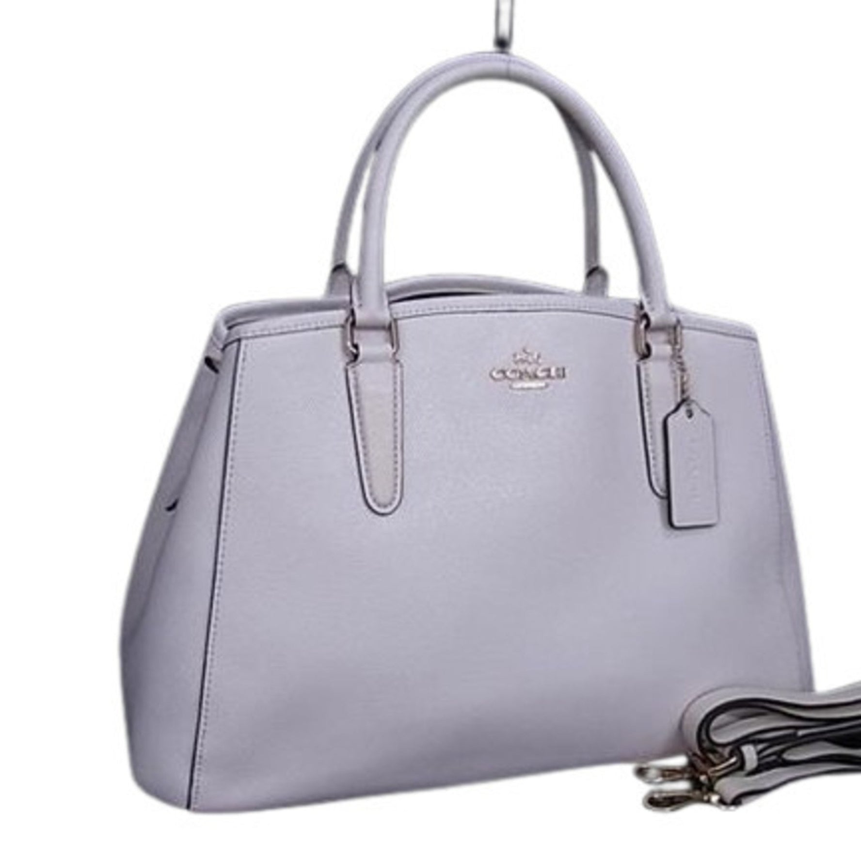 COACH Small Margot Carryall Handbag in Chalk Leather