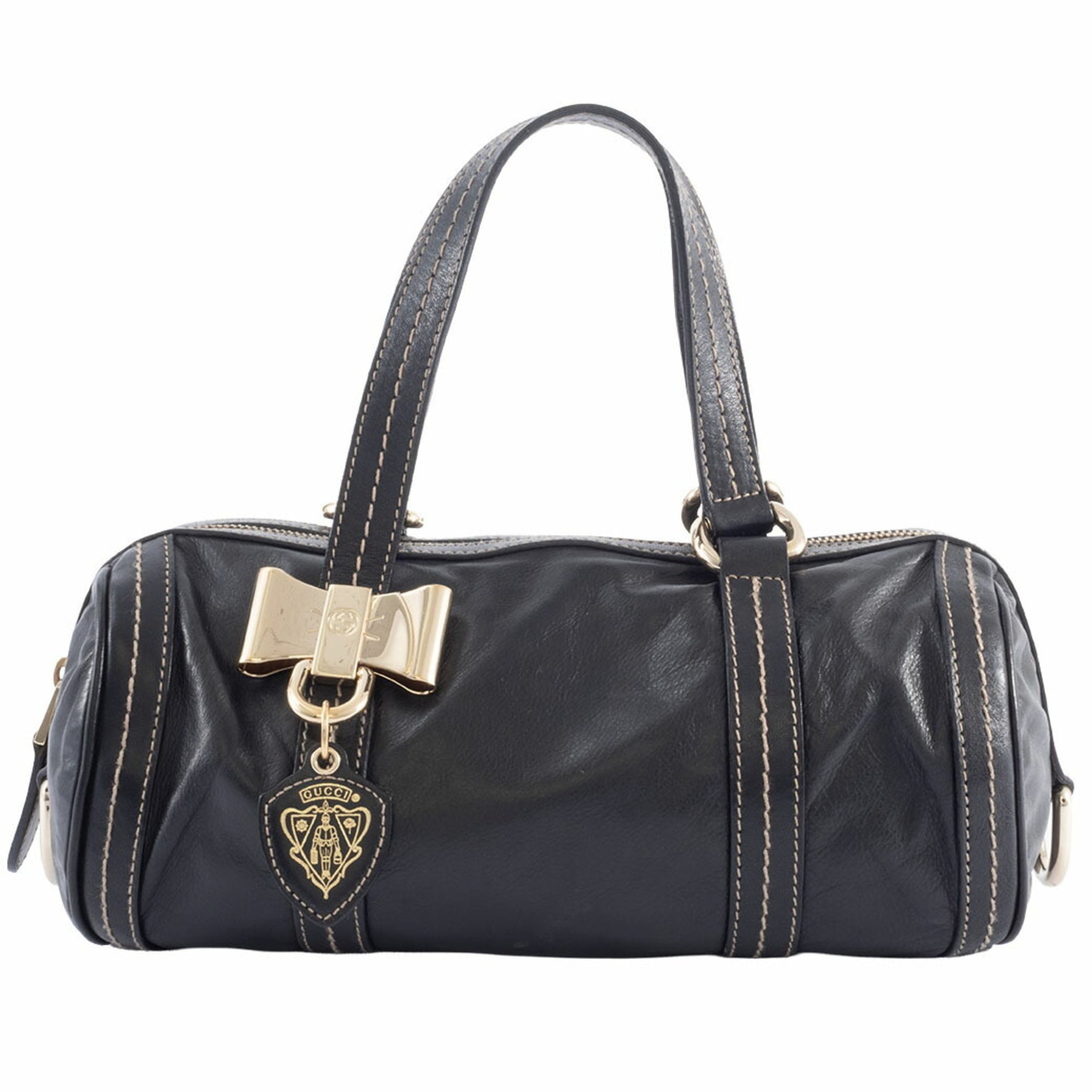 Gucci Leather Mini Boston Bag Hand Ribbon Hysteria