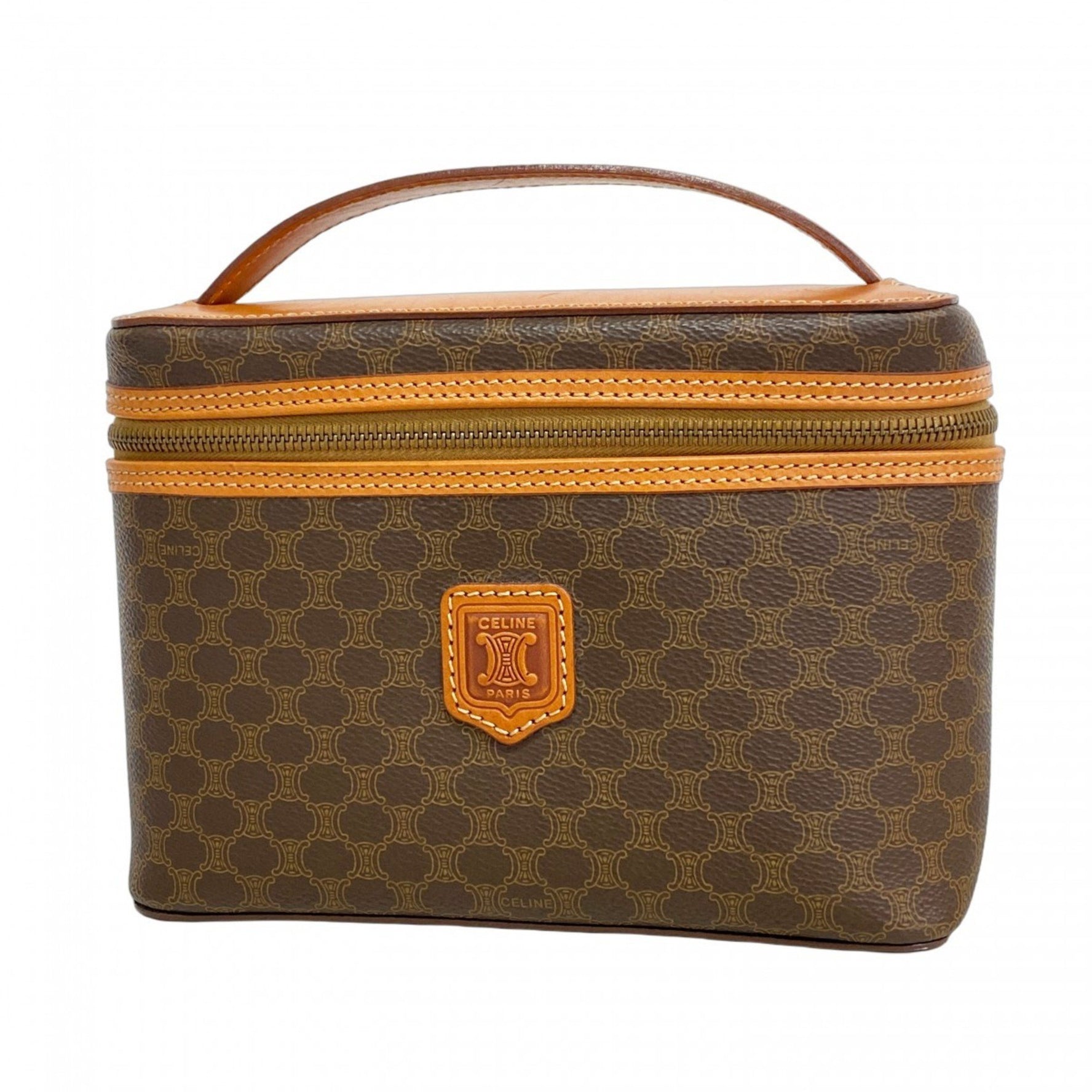 Celine Vanity Bag Macadam Brown Women's