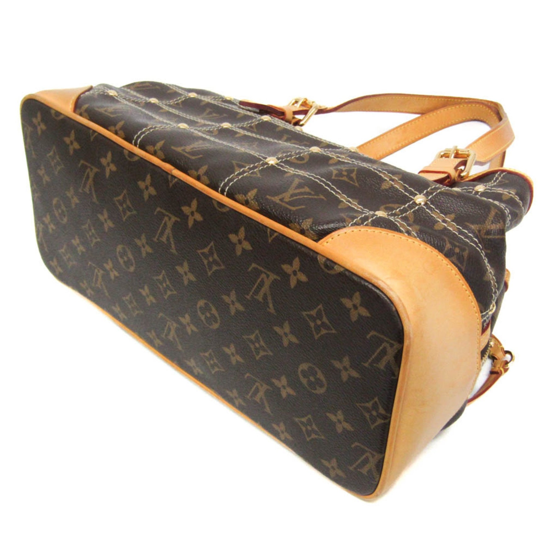 Louis Vuitton Monogram Rivet M40140 Women's Handbag,Tote Bag Brown