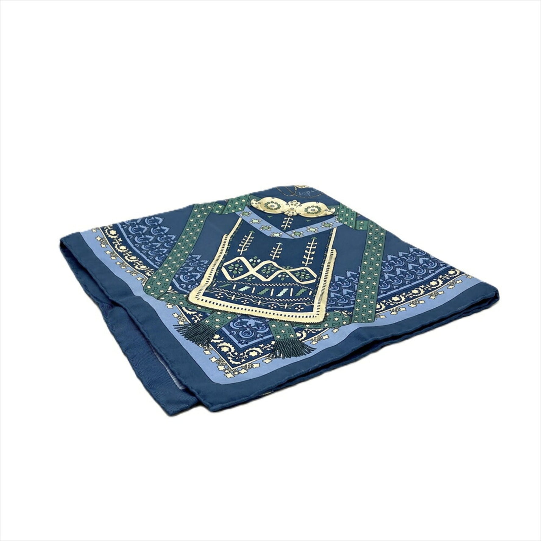 Hermes Carré 90 Gold Branch Brins d'or Scarf Muffler Silk