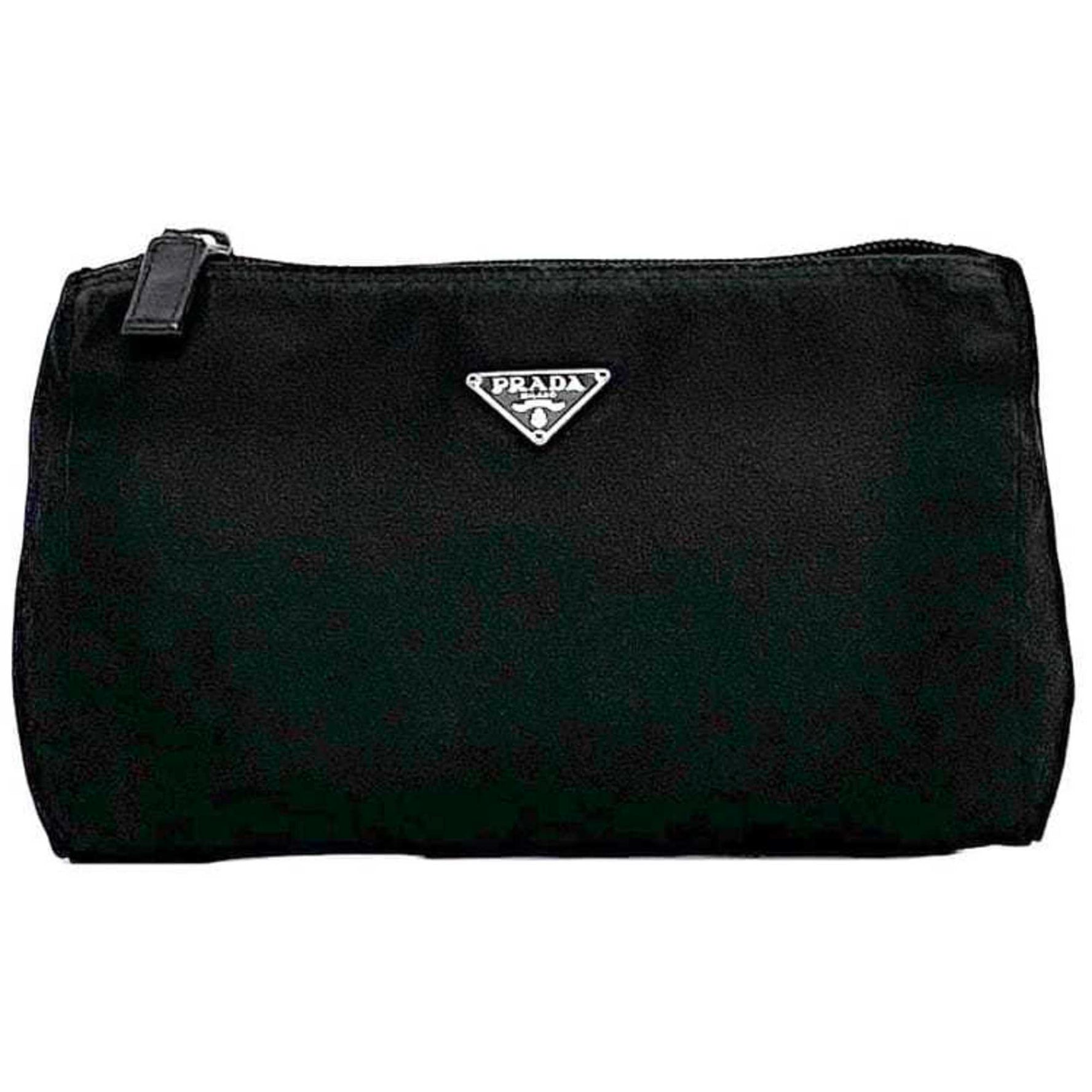 Prada pouch ec-22538 black NERO VELA MV11 nylon 85 PRADA triangle plate women's men's compact mini