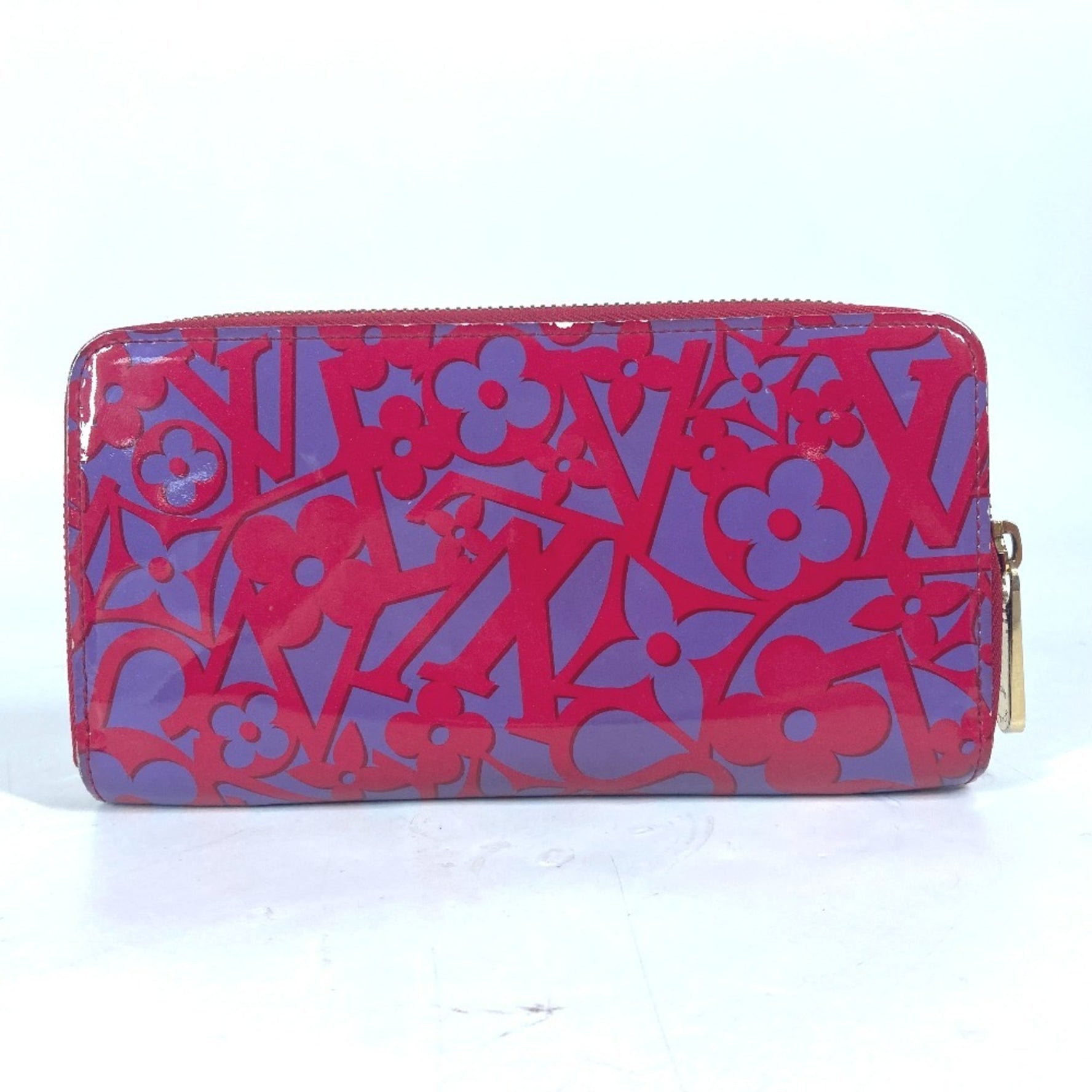 Louis Vuitton Vernis Sweet Monogram Zippy Wallet Round Zipper Long Patent Leather Rose Andian Pink