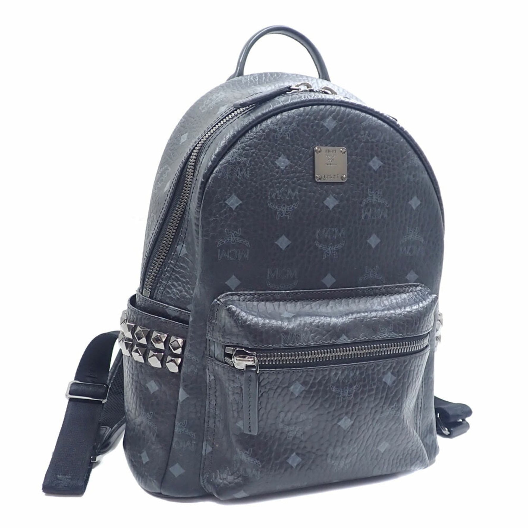MCM Side Stud Backpack in Visetos, Canvas, Glam