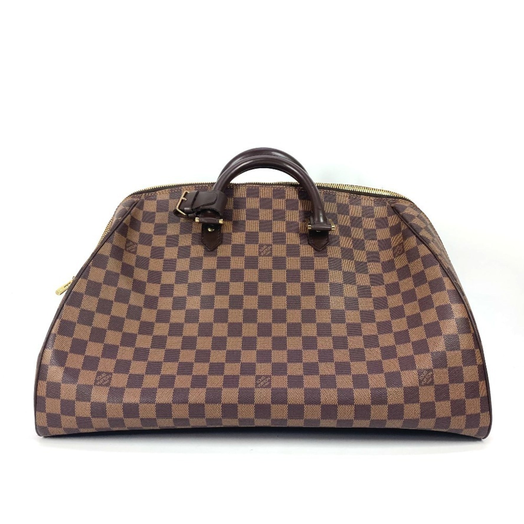 Louis Vuitton Damier Rivera GM Travel Bag Boston Canvas Men's Ebene Brown