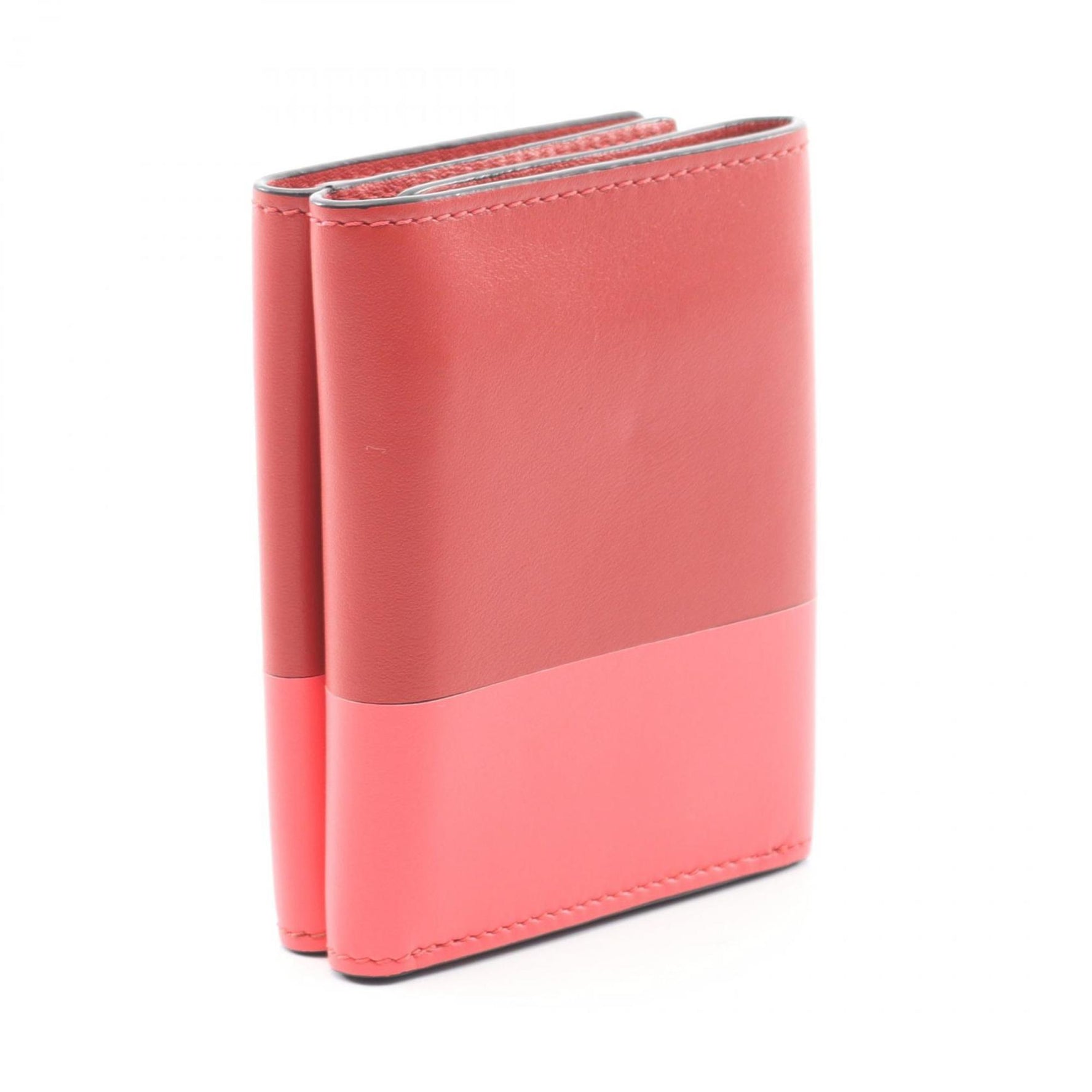 LOEWE Trifold Wallet, Leather, Red and Pink