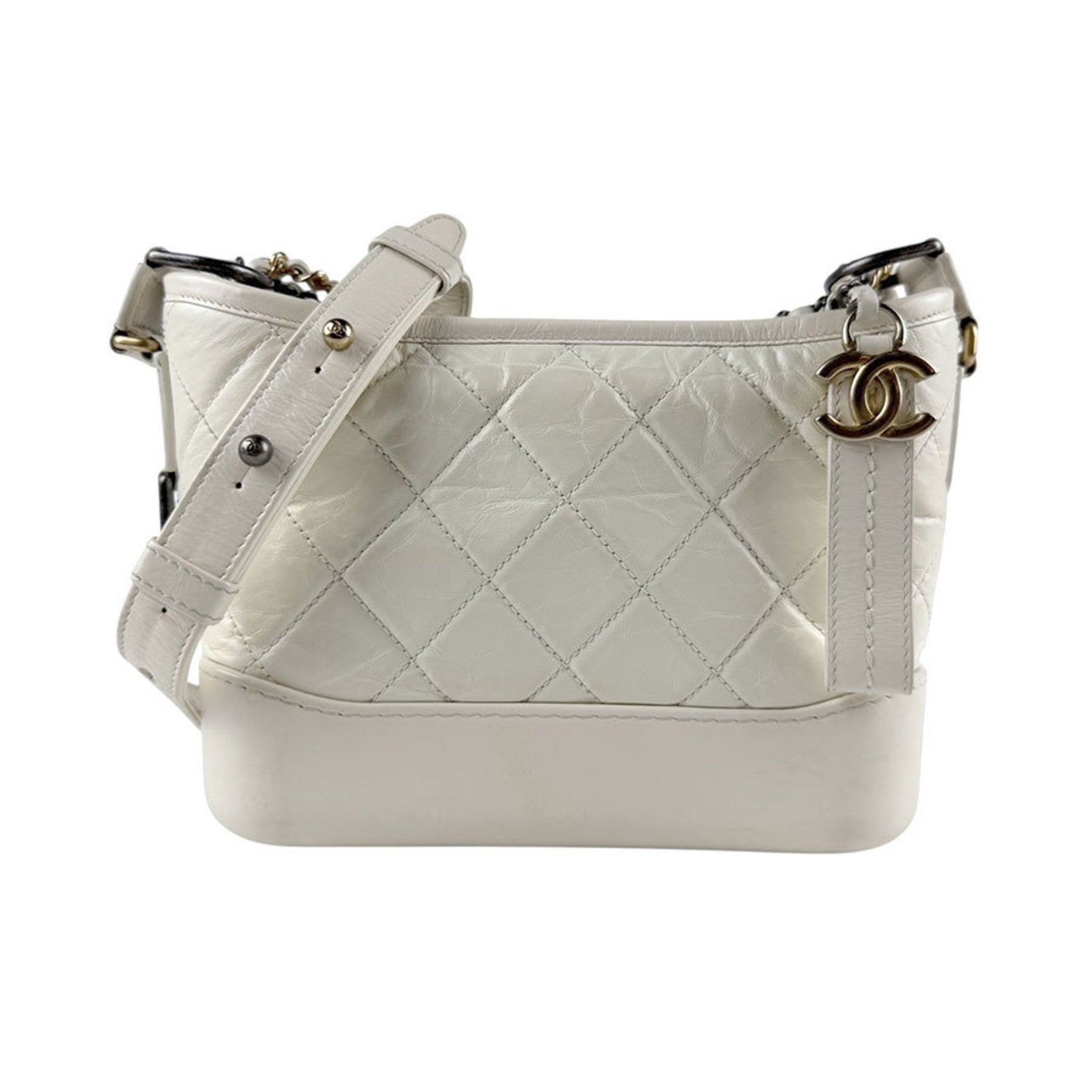 CHANEL Gabrielle de Chanel Leather Shoulder Bag in Ivory, Women's, Z6533