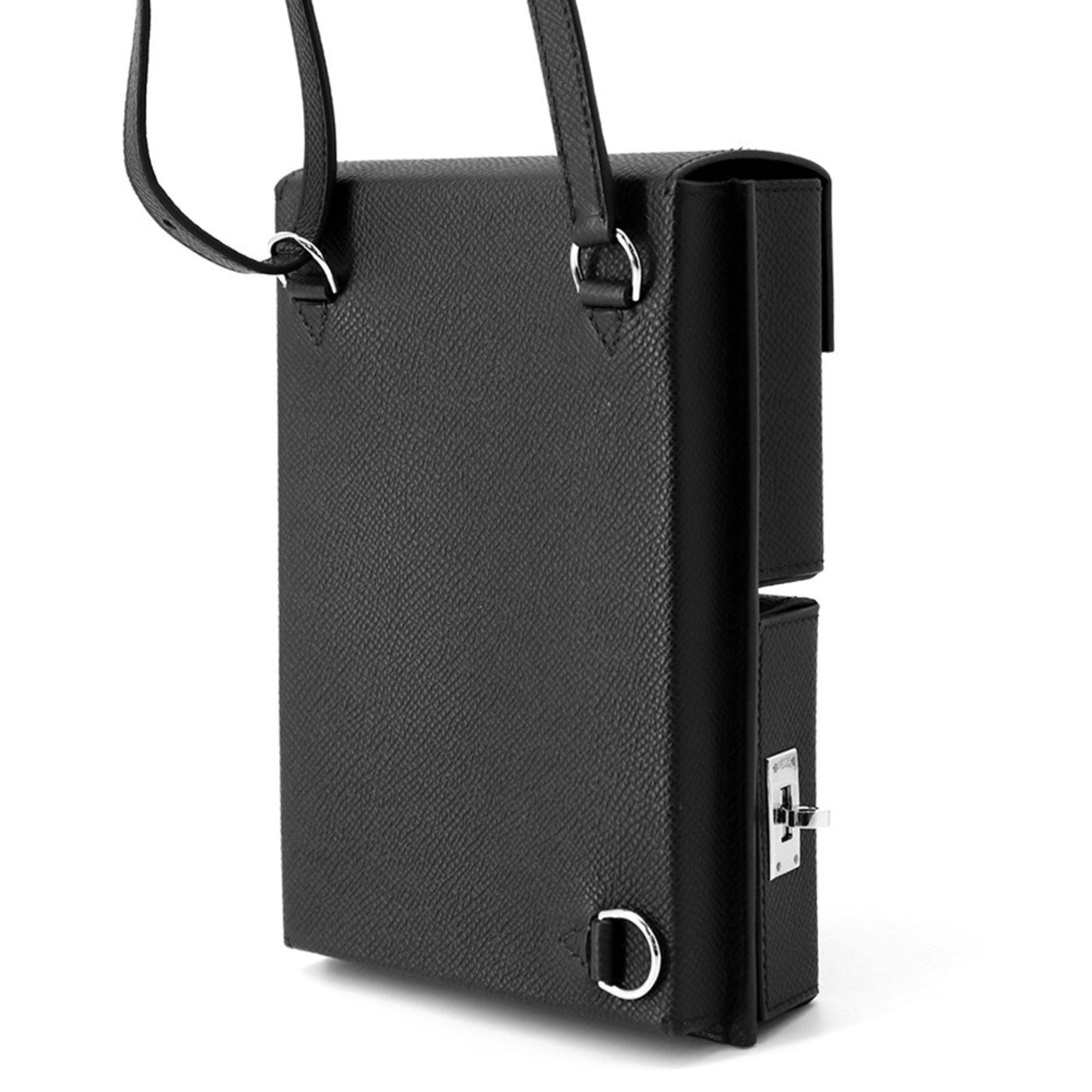 Hermes Kelly Multi-Pocket Shoulder Bag, Black, Epson, K Stamp