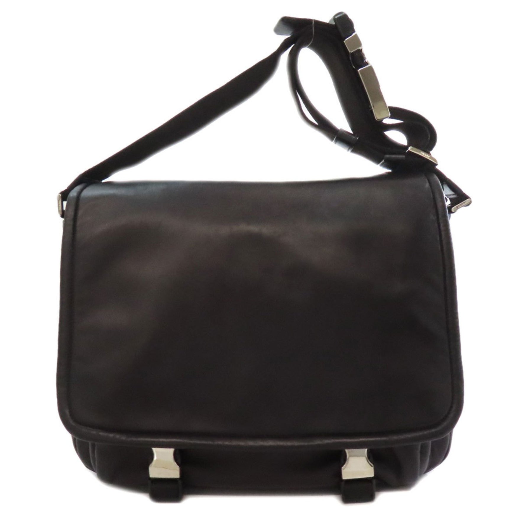 Prada simple design shoulder bag lambskin