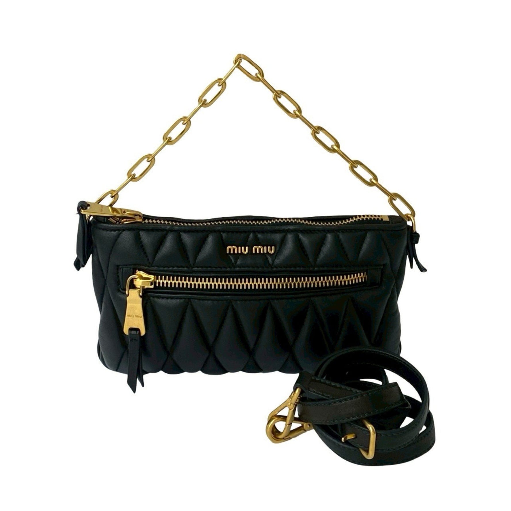Miu Miu MIUMIU Matelasse Quilted Leather Genuine Chain Handbag/Shoulder Bag