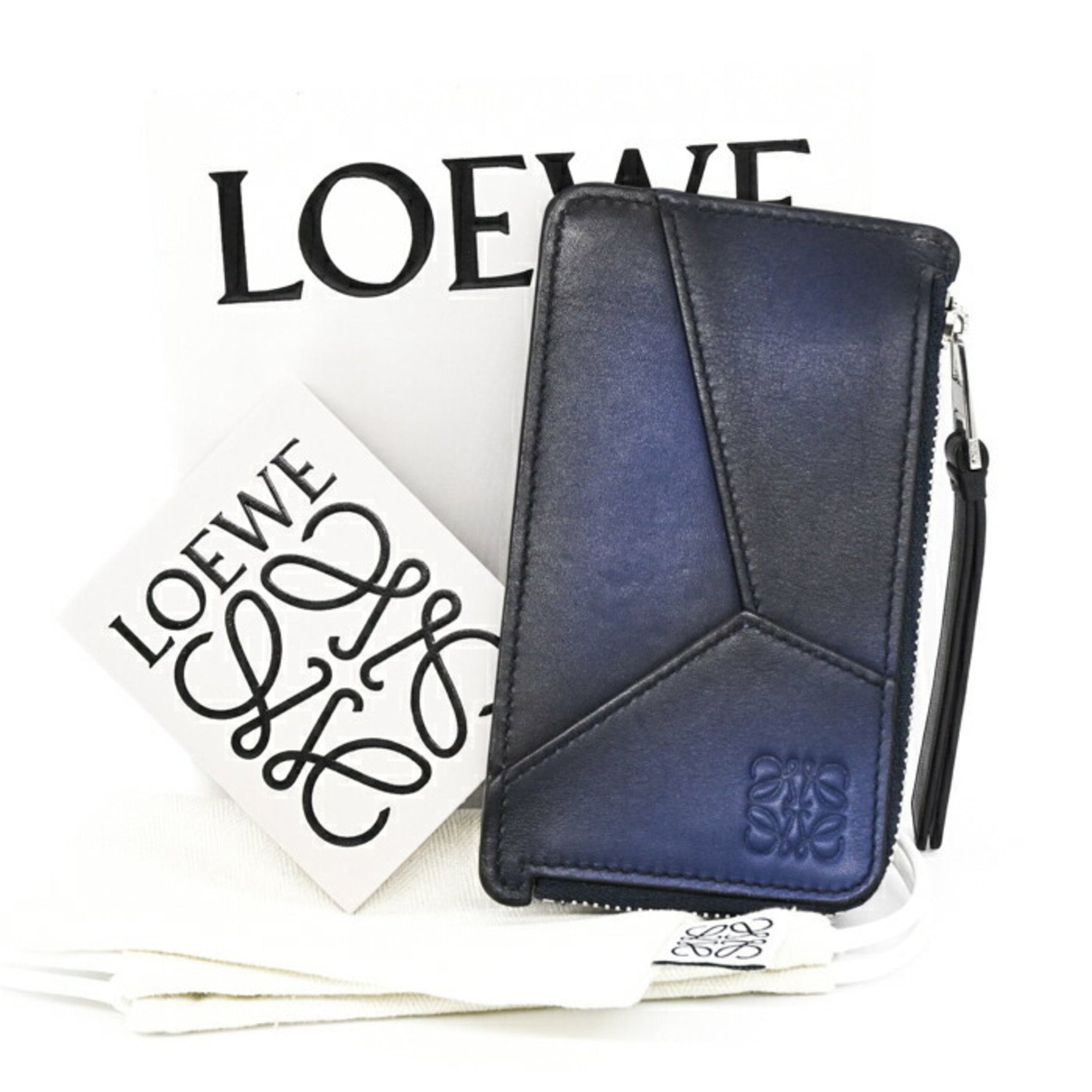 LOEWE Puzzle Fragment Case, Coin Card Holder, L-Shaped, Gradient, Bakuno Calfskin