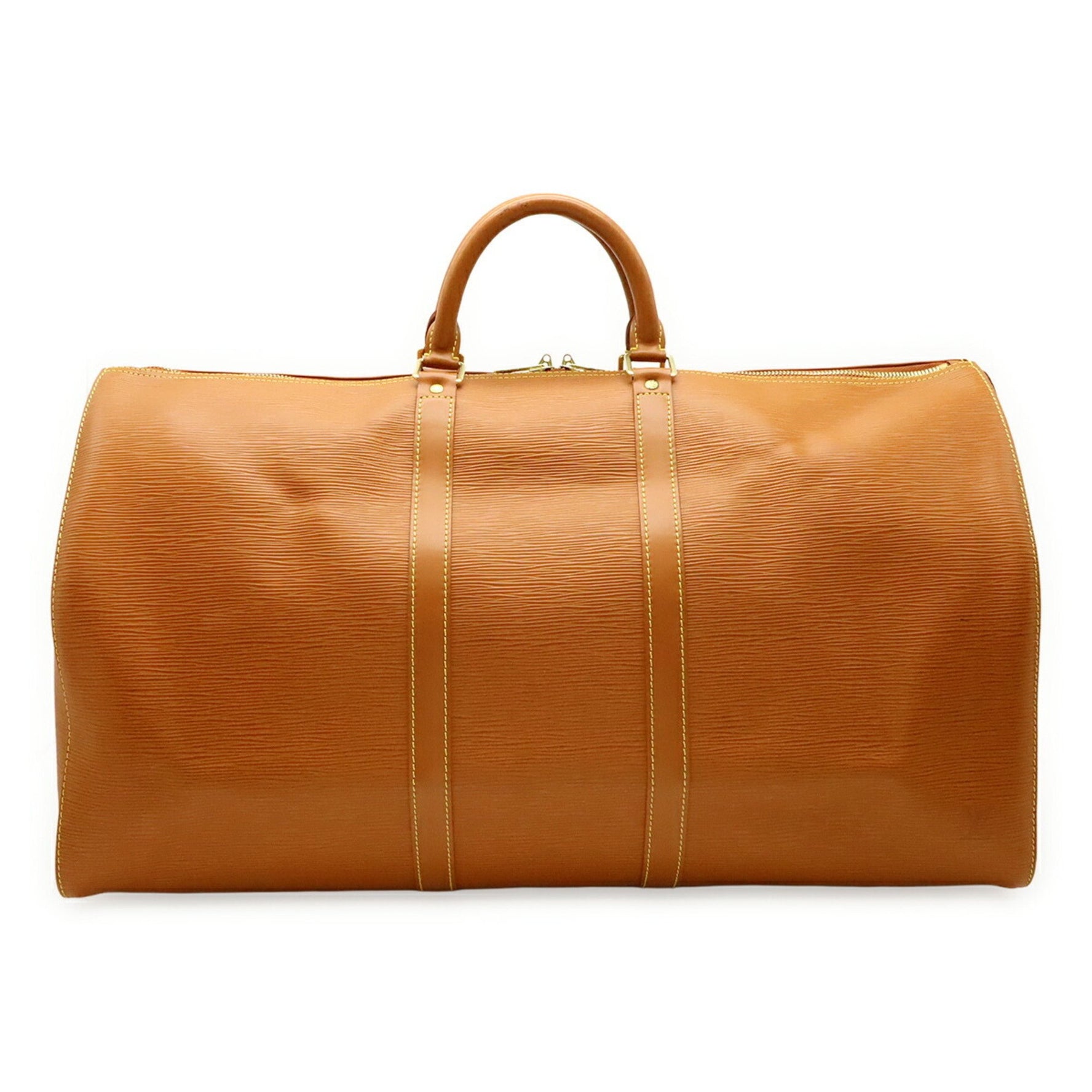 LOUIS VUITTON Epi Leather Keepall 55 Boston Bag/Travel Bag in Zipangu Gold and Camel, M42958