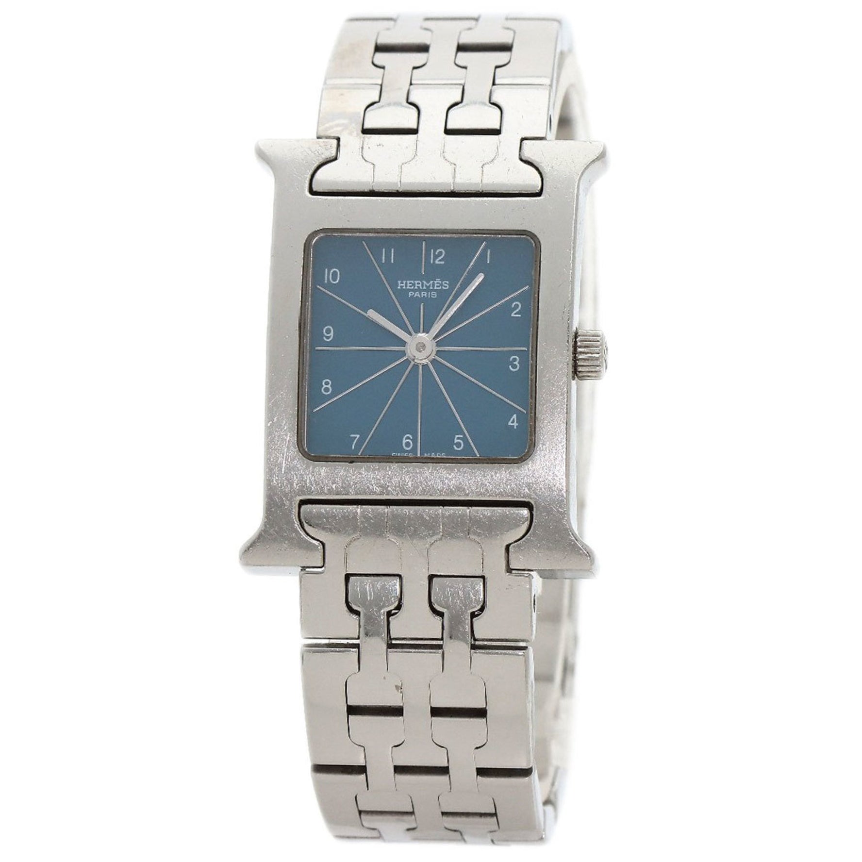 Hermes HH1.210 H Watch Blue Jean Wristwatch Stainless Steel SS Ladies HERMES