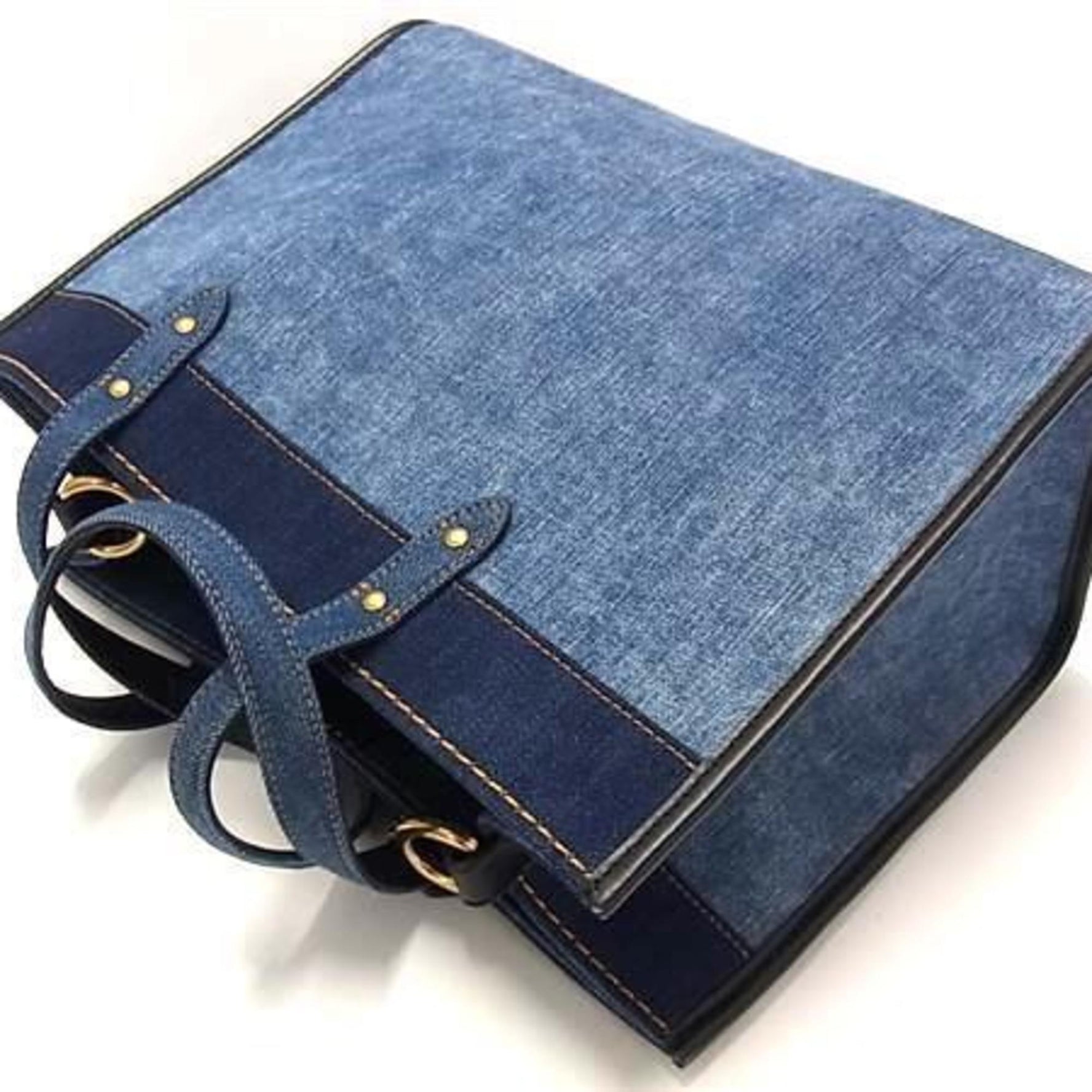COACH Field Tote Bag, 30, Denim and Leather, Shoulder Bag