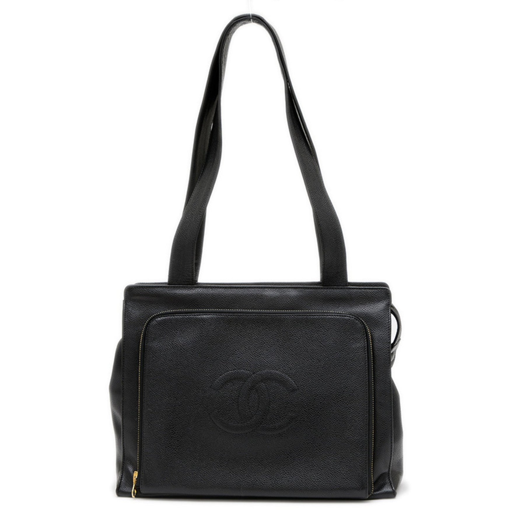 Chanel Coco Mark Shoulder Bag Tote Caviar Skin Vintage