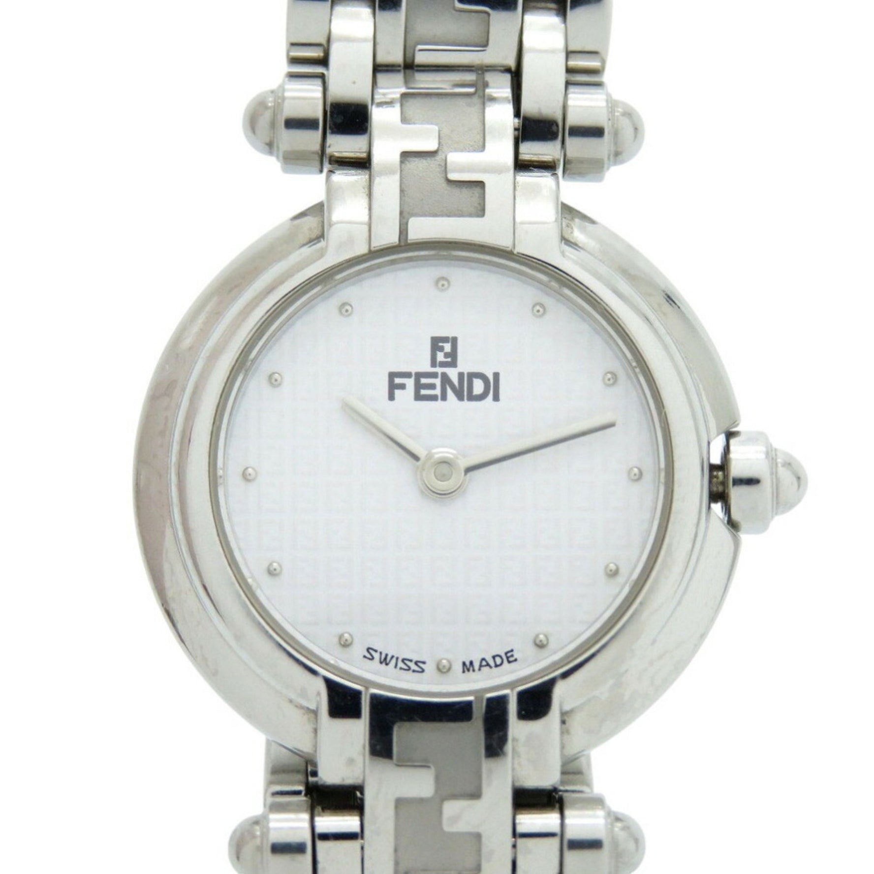 Fendi 750L Zucca Stainless Steel White Quartz Watch 1501FENDI