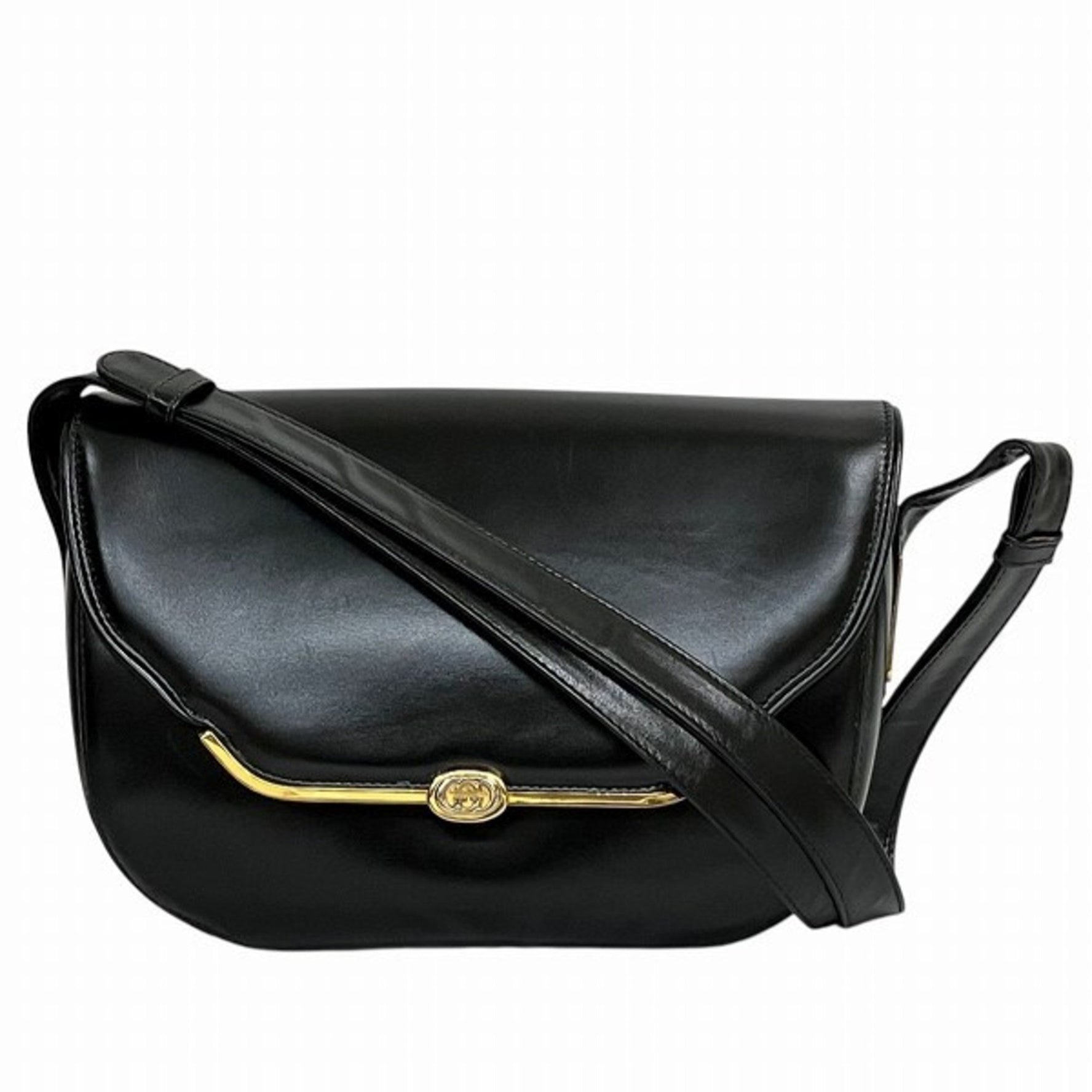 Gucci Old GG Leather Black Shoulder Bag for Women