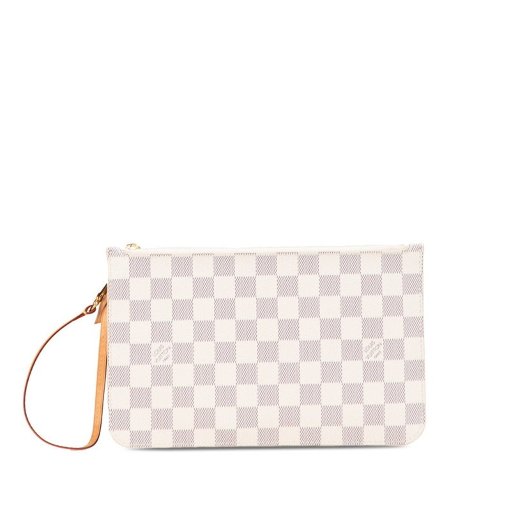 Louis Vuitton Damier Azur Neverfull MM with attached pouch in leather. LOUIS VUITTON