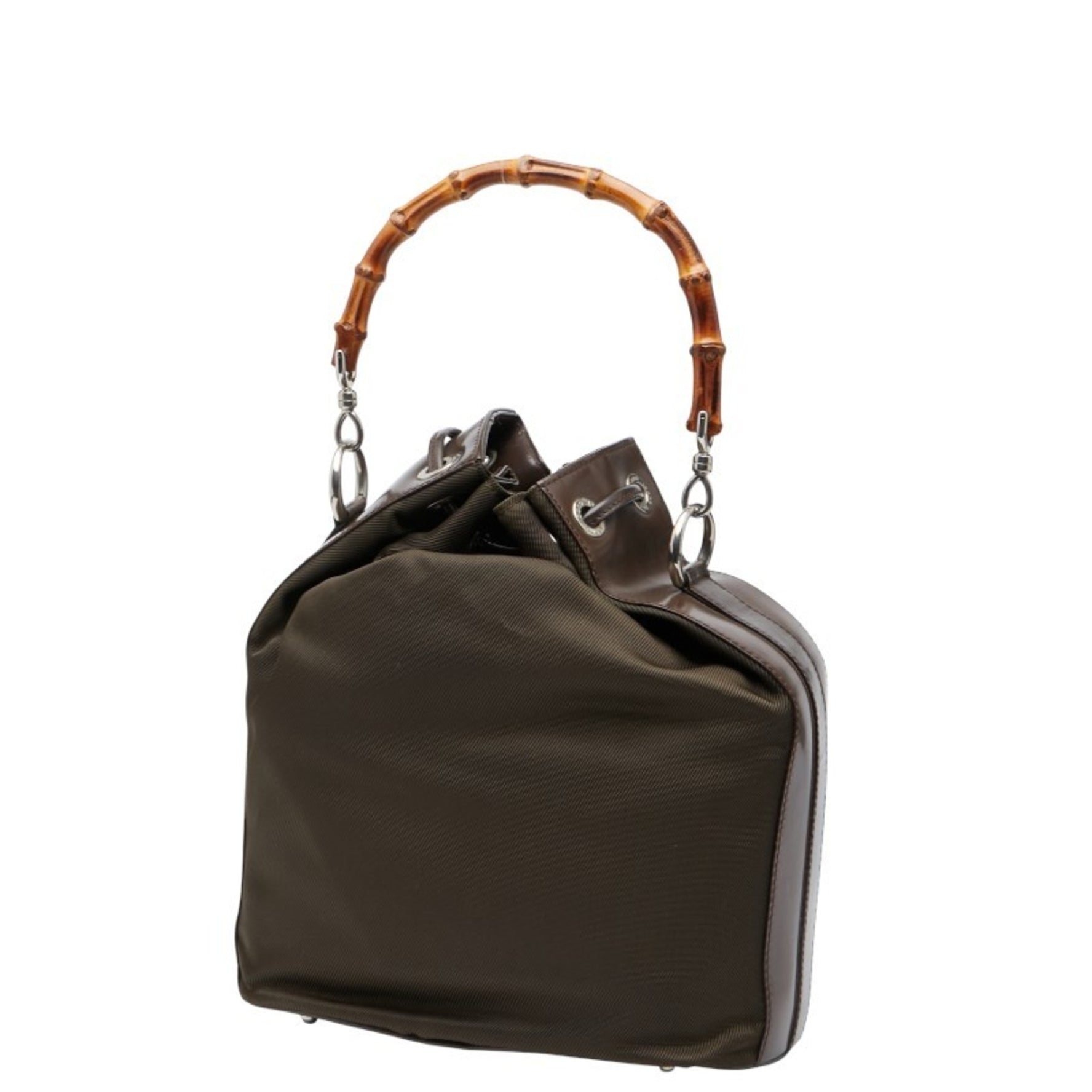 Gucci Bamboo Handbag/Shoulder Bag, 001 3754 1657, Nylon and Patent Leather