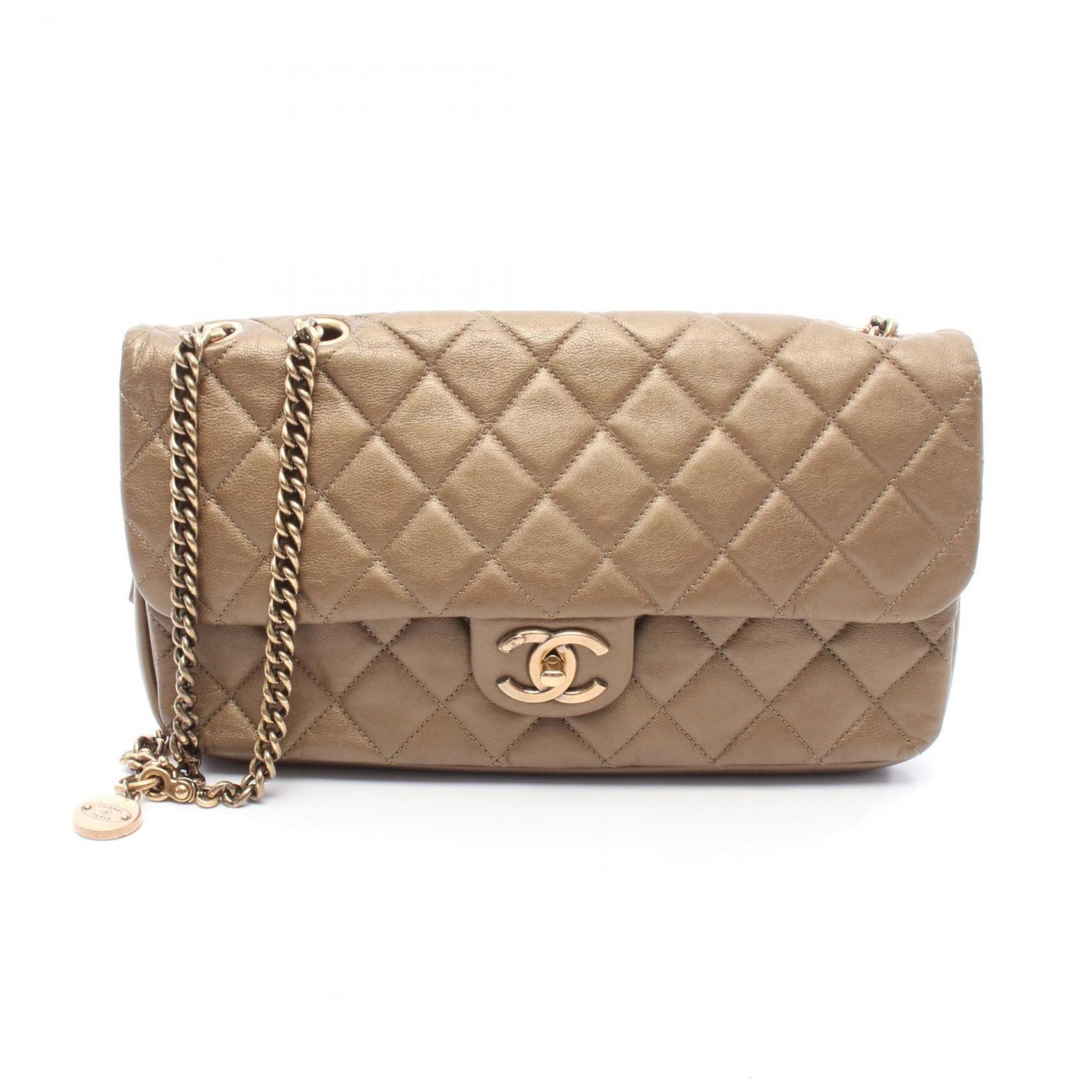 CHANEL Matelasse Shoulder Bag, Leather, Women's, Brown