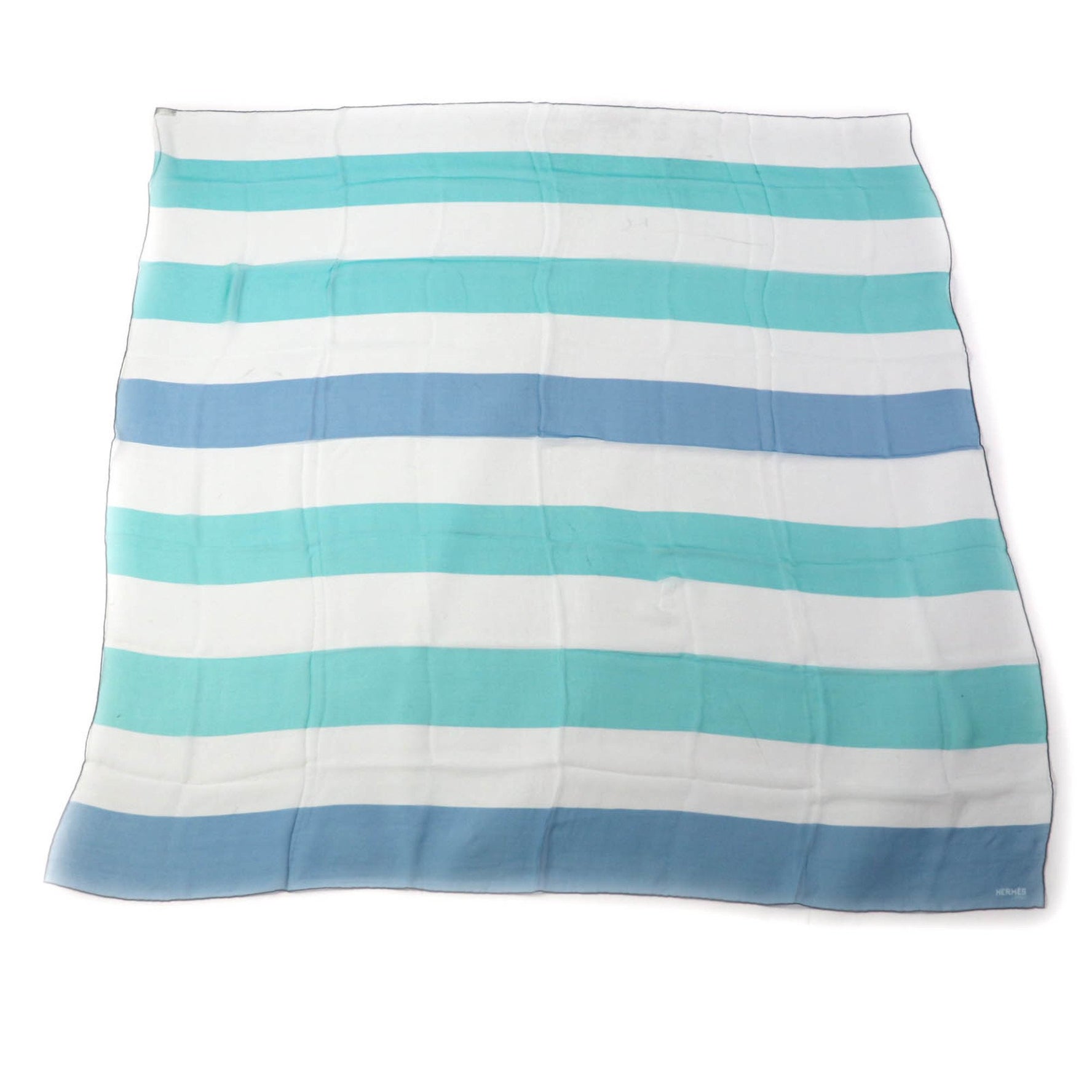 HERMES 100% Silk Muslin Large Chiffon Stole/Shawl with Logo, Multicolor, Box Included, Made in France