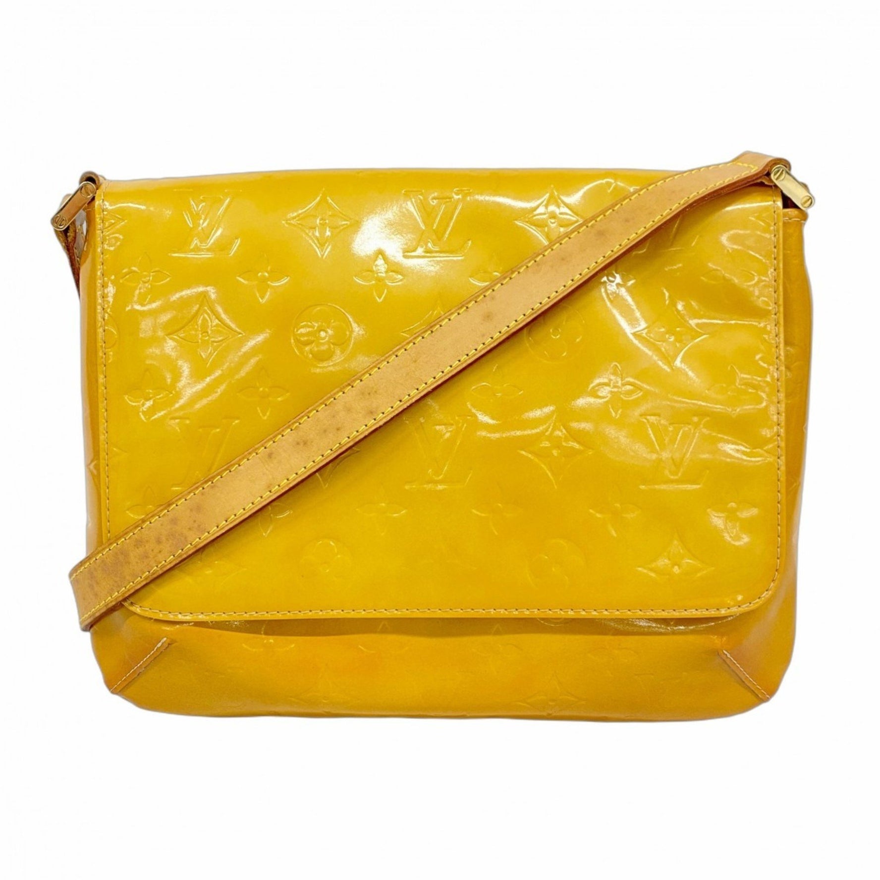 Louis Vuitton Vernis Thompson Street Shoulder Bag M91008 Beige Women's