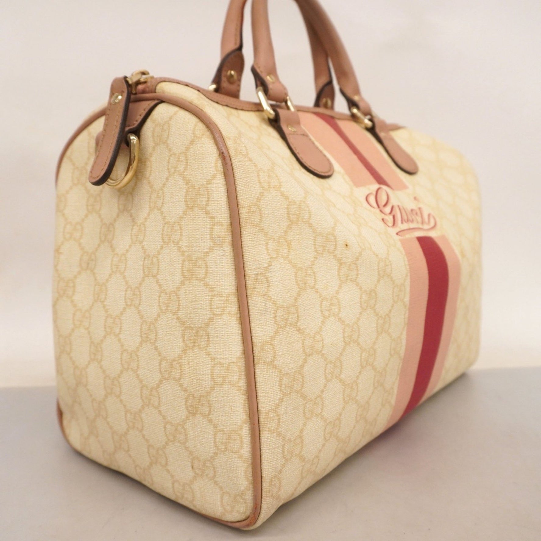 Gucci GG Supreme handbag ivory pink champagne