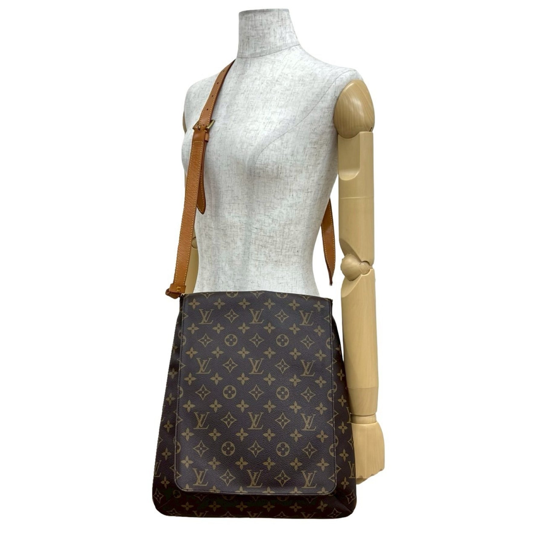 LOUIS VUITTON Vintage Musette Monogram Leather Shoulder Bag/Pochette/Sacoche