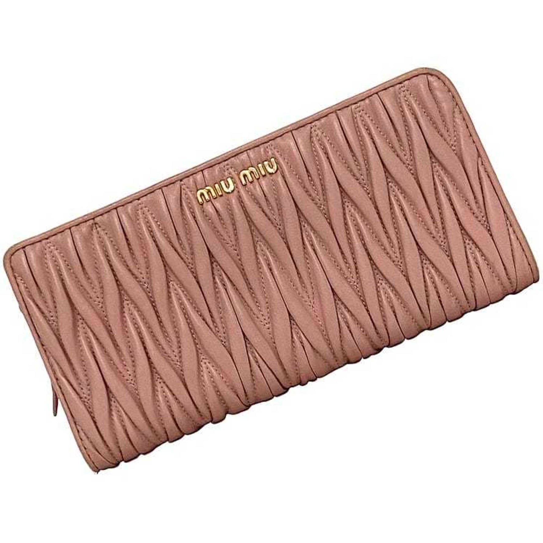 Miu Miu Miu L-shaped long wallet FUXIA Matelasse Leather Wallet 262 Fuchsia