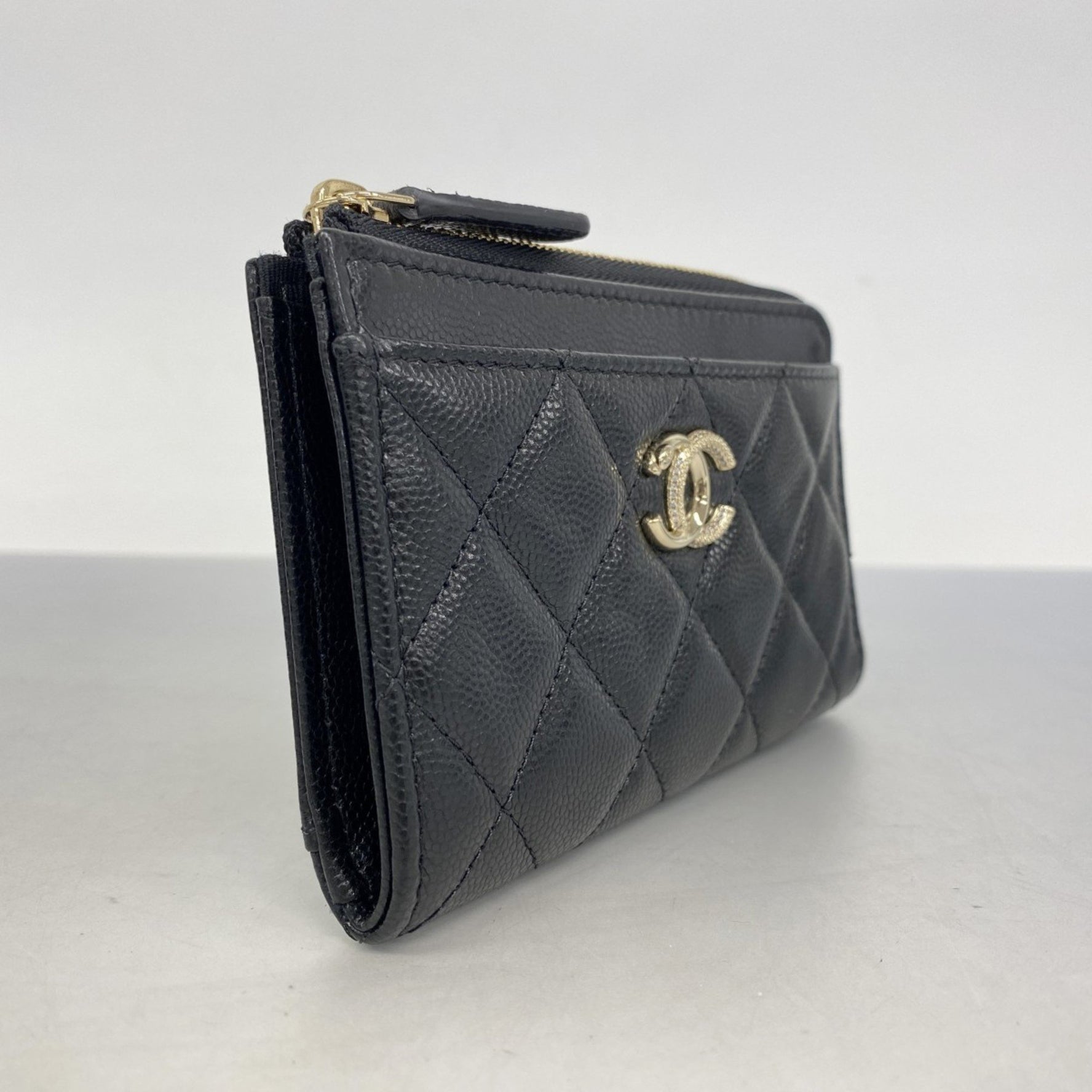 Chanel Matelasse Wallet/Coin Case in Caviar Leather, Champagne