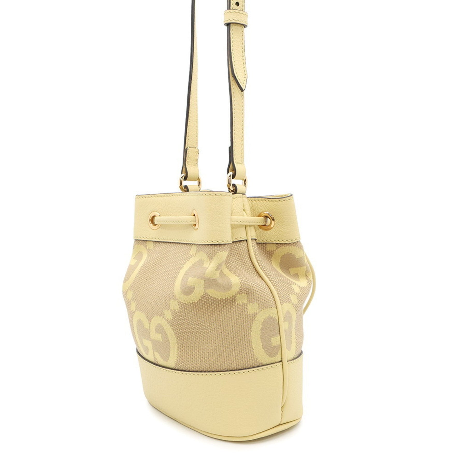 Gucci Jumbo GG Mini Bucket Shoulder Bag in Canvas and Leather