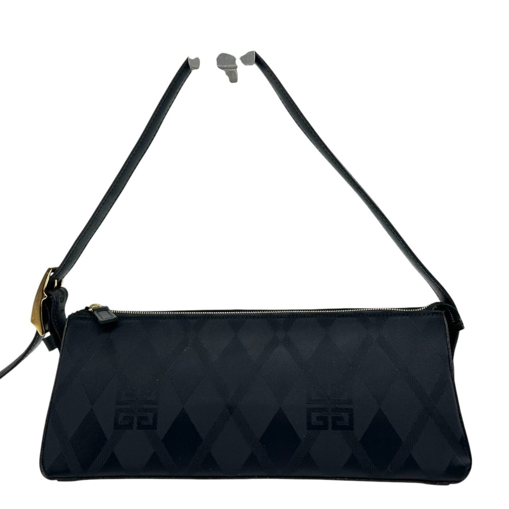 GIVENCHY Handbag Accessory Pouch with Logo, Nylon and Leather, Triangle/Pyramid-Shaped Mini Bag