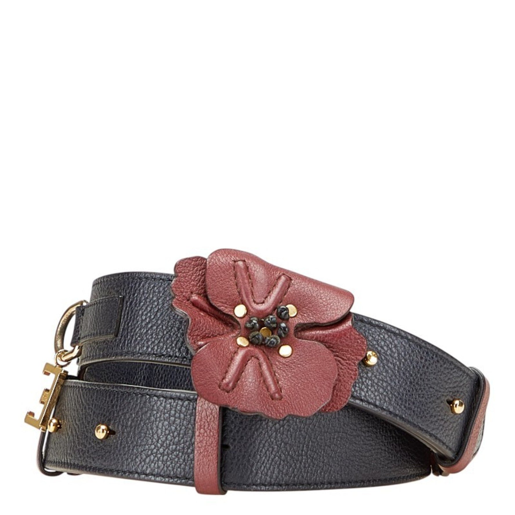 Chloé Chloe Flower Shoulder Strap in Navy and Wine Red Leather for Women