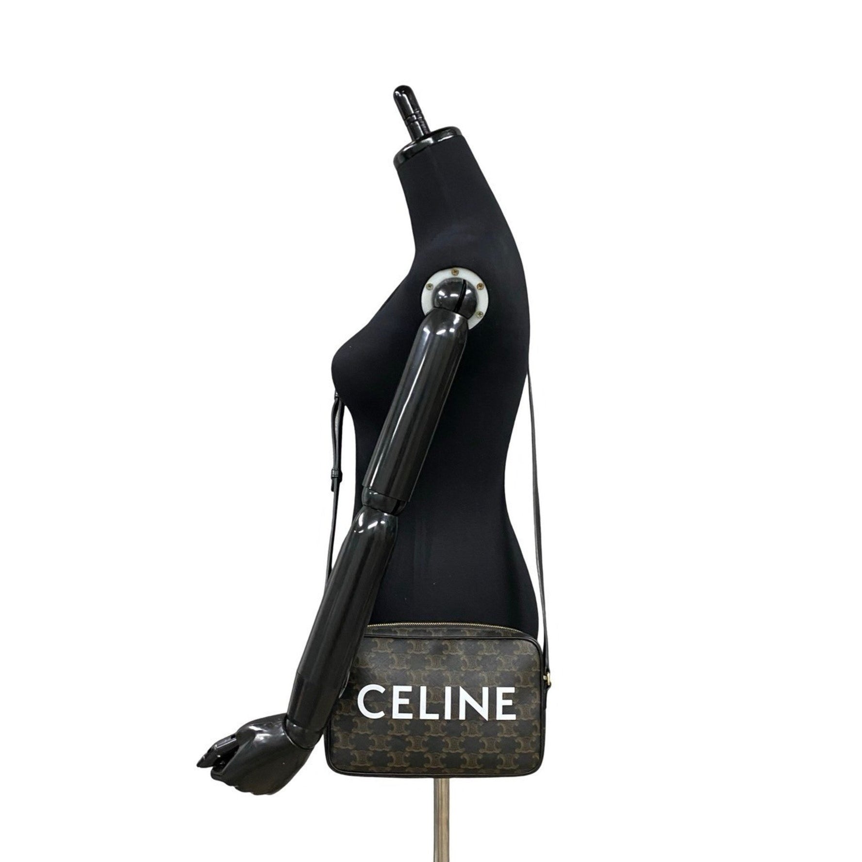 CELINE Triomphe Messenger Bag, Medium, Genuine Leather, Shoulder