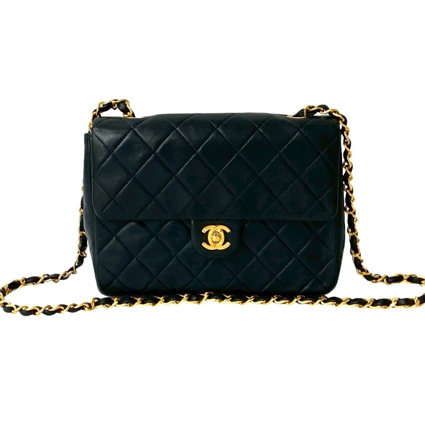 CHANEL Matelasse Coco Lambskin Chain Shoulder Bag, Dark