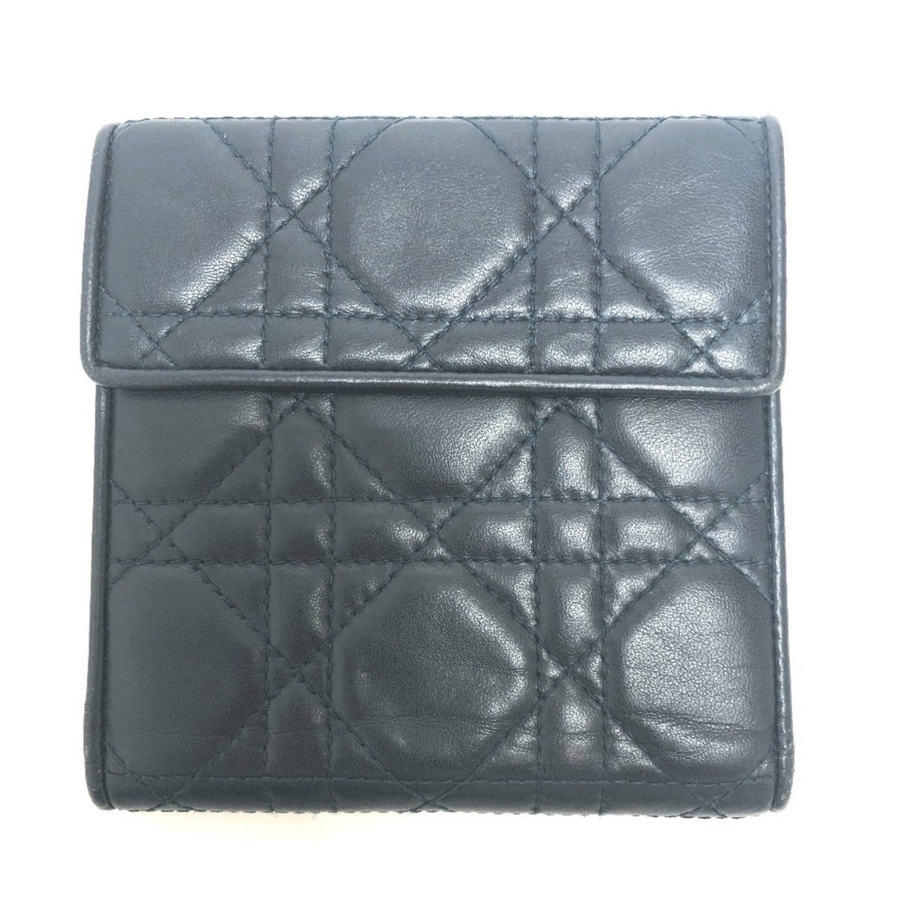 Christian Dior Dior Cannage Tri-fold Wallet, Lambskin